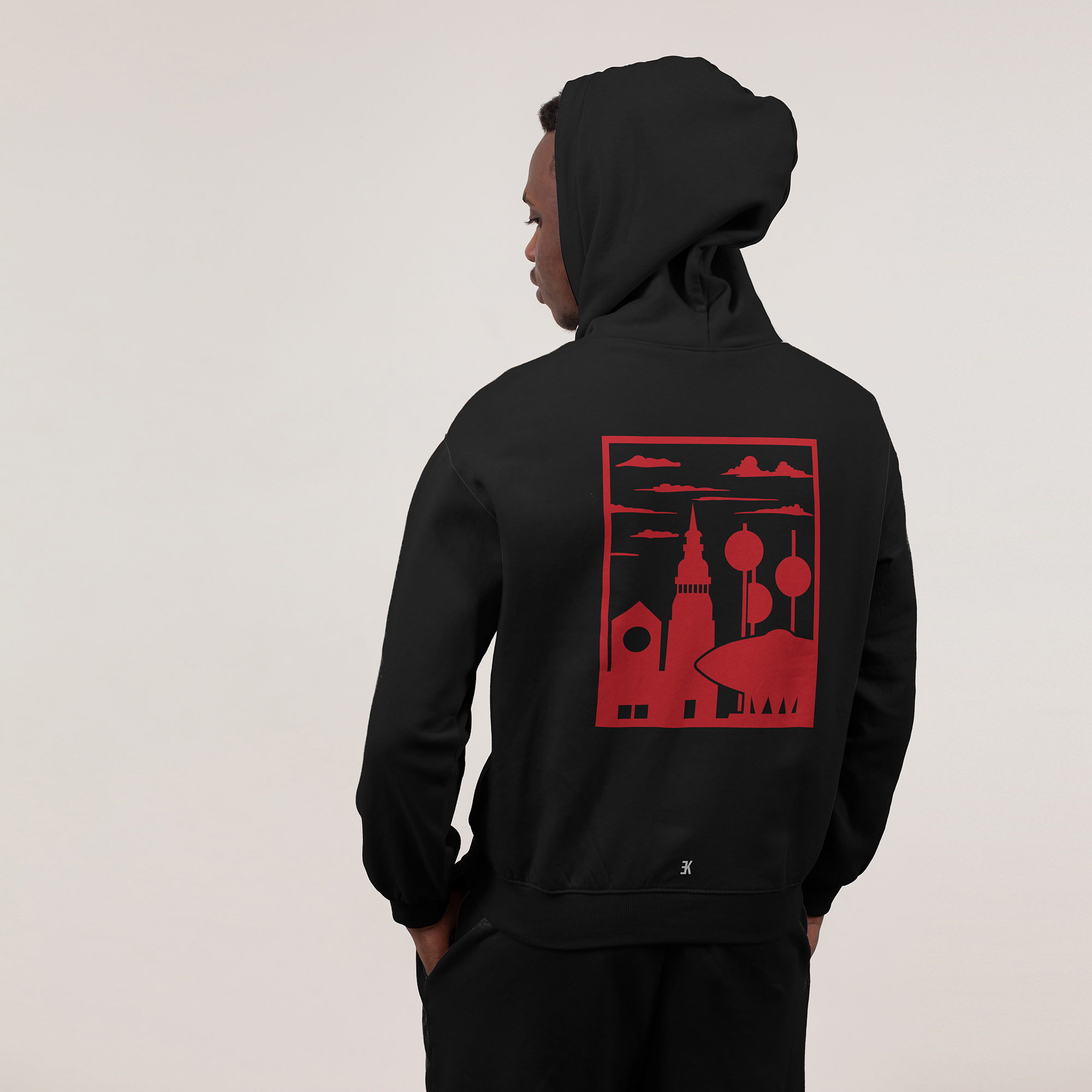 Eindhoven Hoodie - 02 hoodie zwart rood eindhoven 1 - EK8219