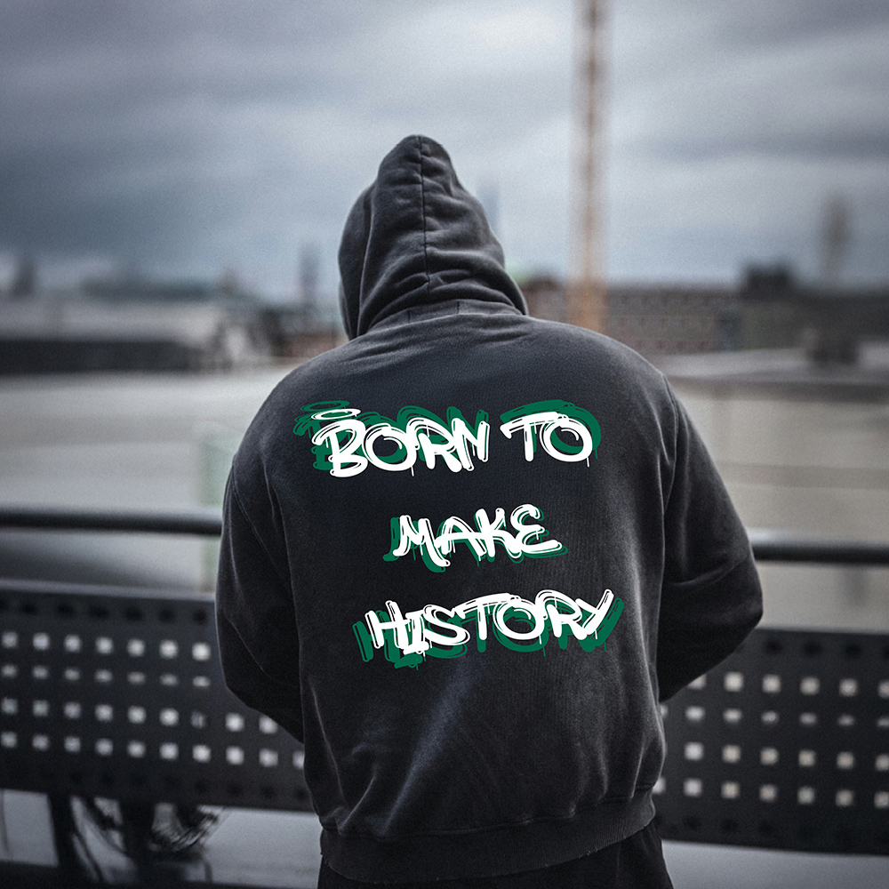 BORN TO MAKE HISTORY - Hoodie - 03 donker grijze hoodie btmh 4 - BORN TO MAKE HISTORY Hoodie O32326
