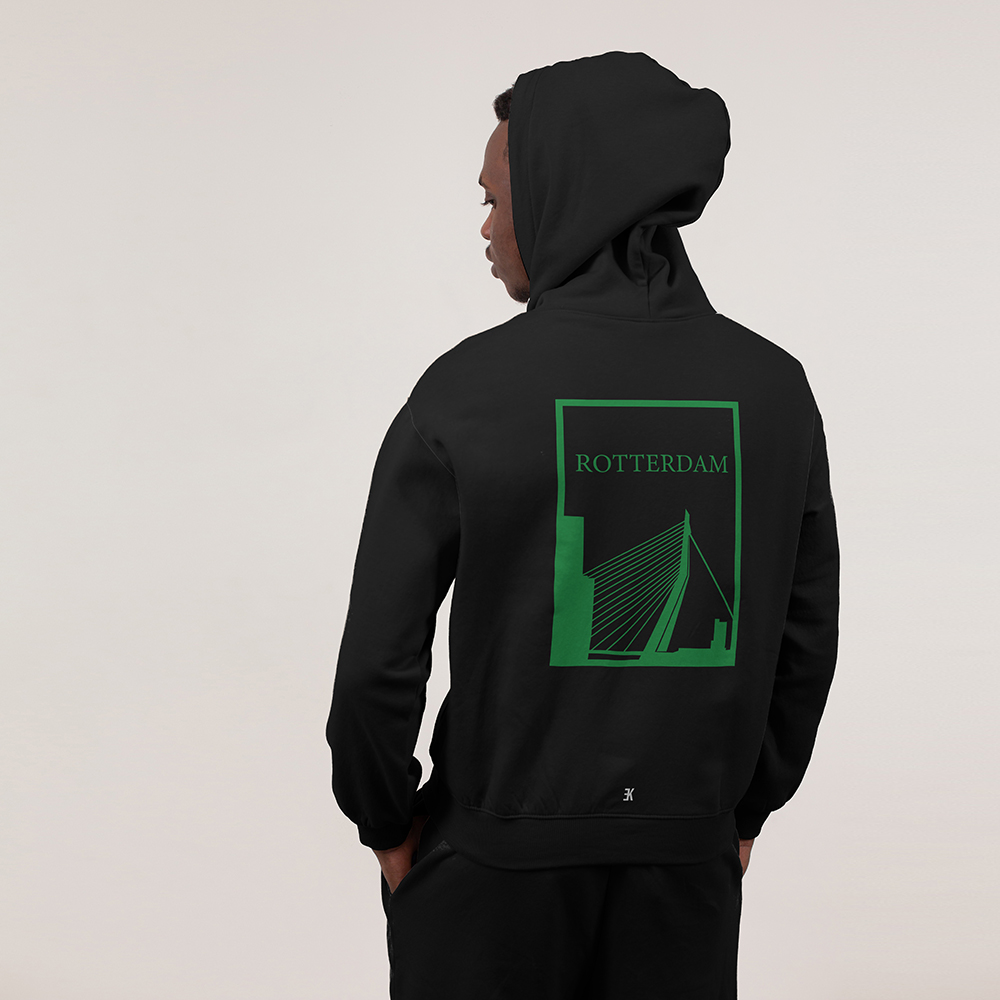 Rotterdam Hoodie - 05 hoodie zwart groen rotterdam 5 - Rotterdam Hoodie (20084)