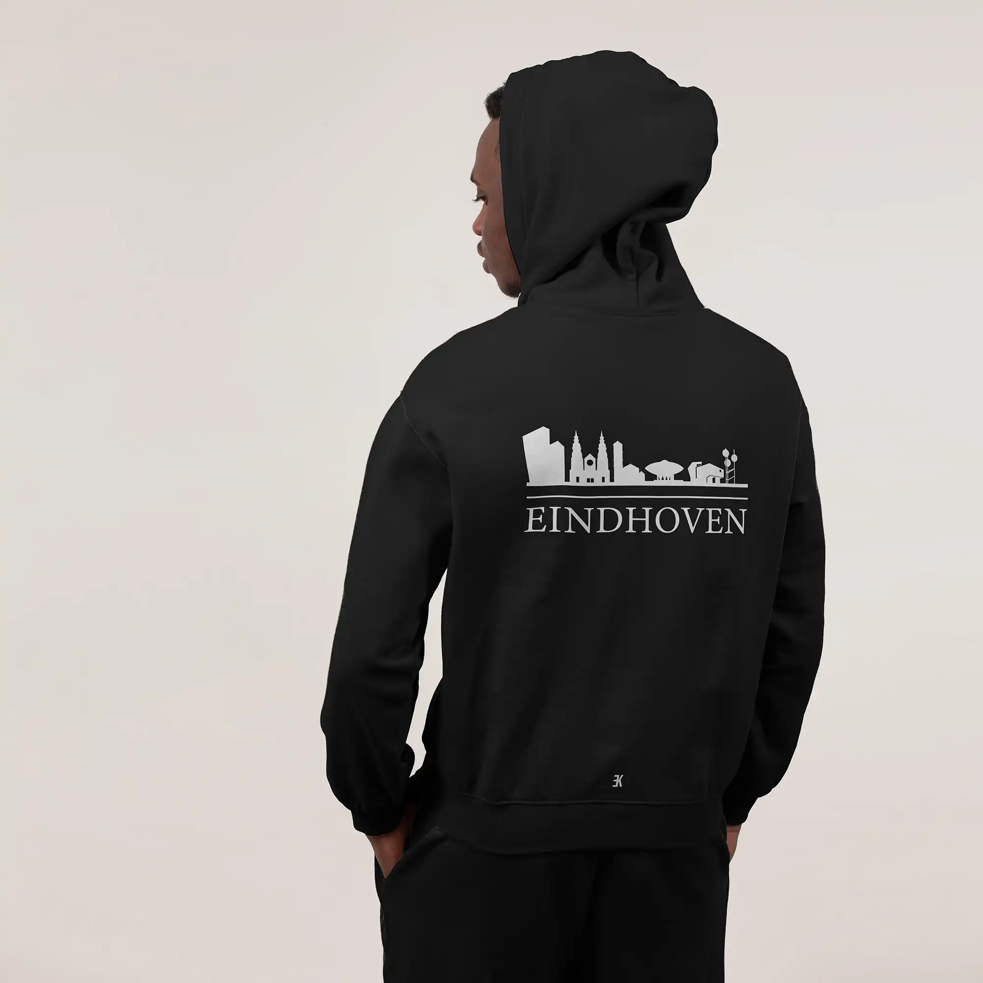 Skyline Eindhoven Hoodie - 07 hoodie zwart wit eindhoven skyline 4 - EK8214