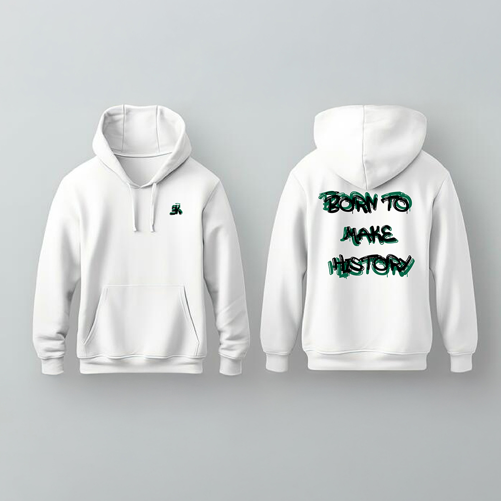 BORN TO MAKE HISTORY - Hoodie - 10 witte hoodie btmh mockup 2 - BORN TO MAKE HISTORY Hoodie (3)