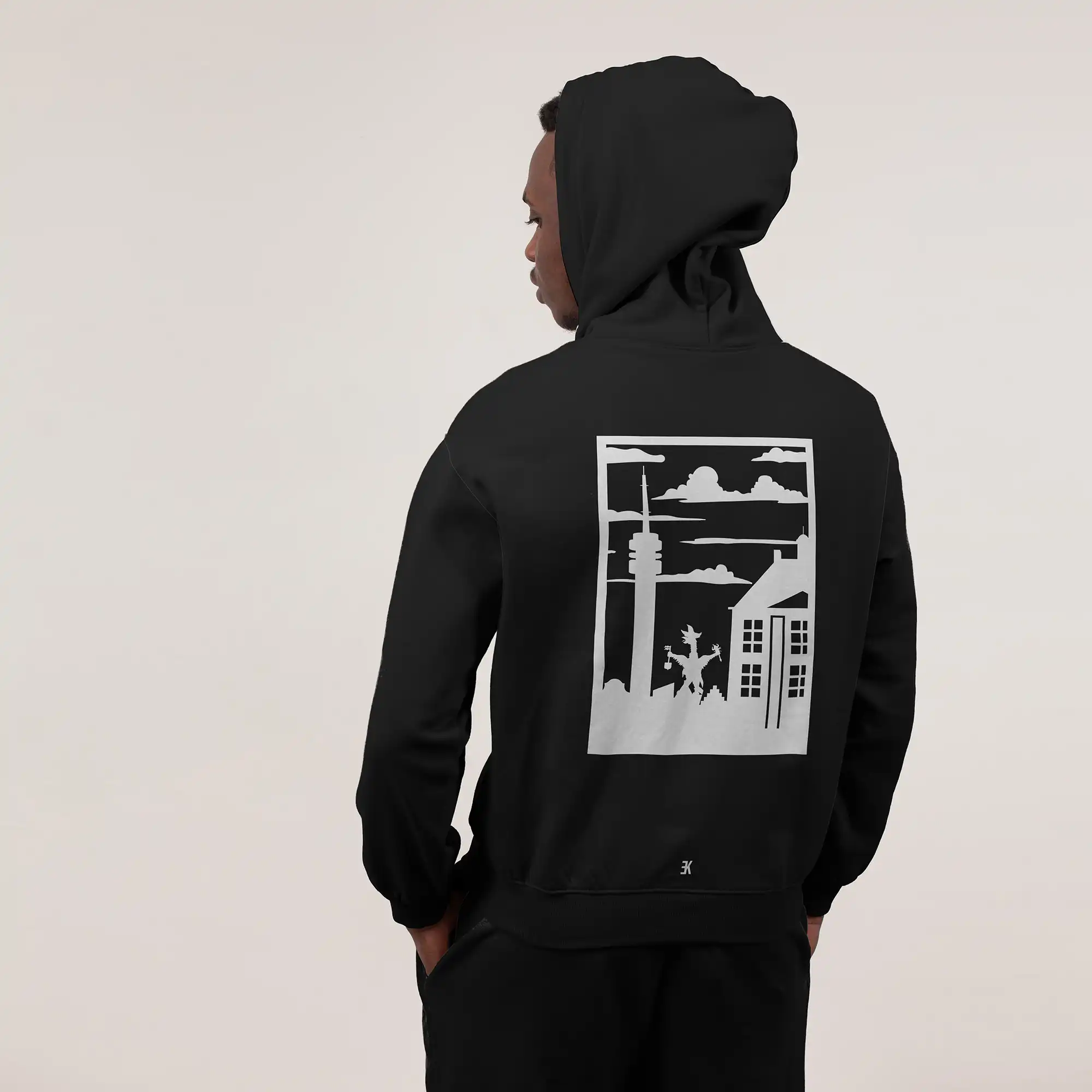 Roosendaal Hoodie Zwart - Ak rsd hoodie zwart wit vlak 1 - Roosendaal Hoodie  