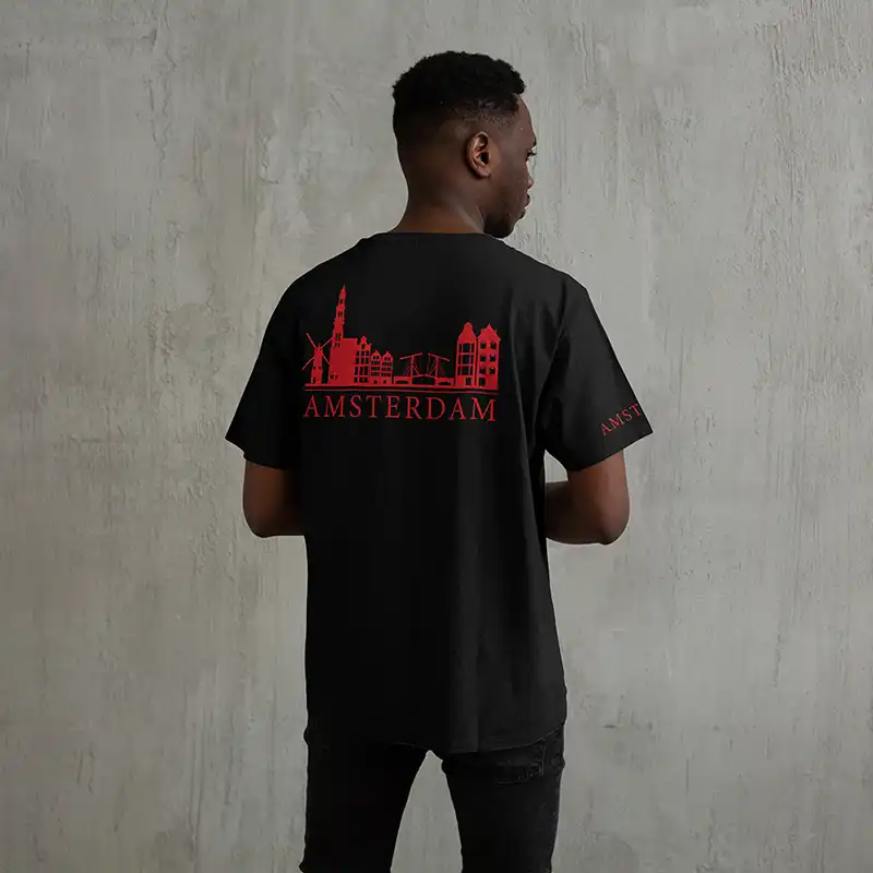 Skyline Amsterdam Shirt - Ams shirt model skyline rood 4 - Skyline Amsterdam Shirt O8845