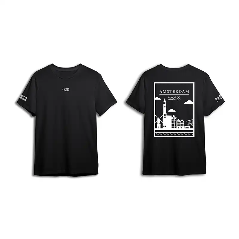 Amsterdam Shirt - Ams shirt zwart vlak wit kopie 1 - EK8186