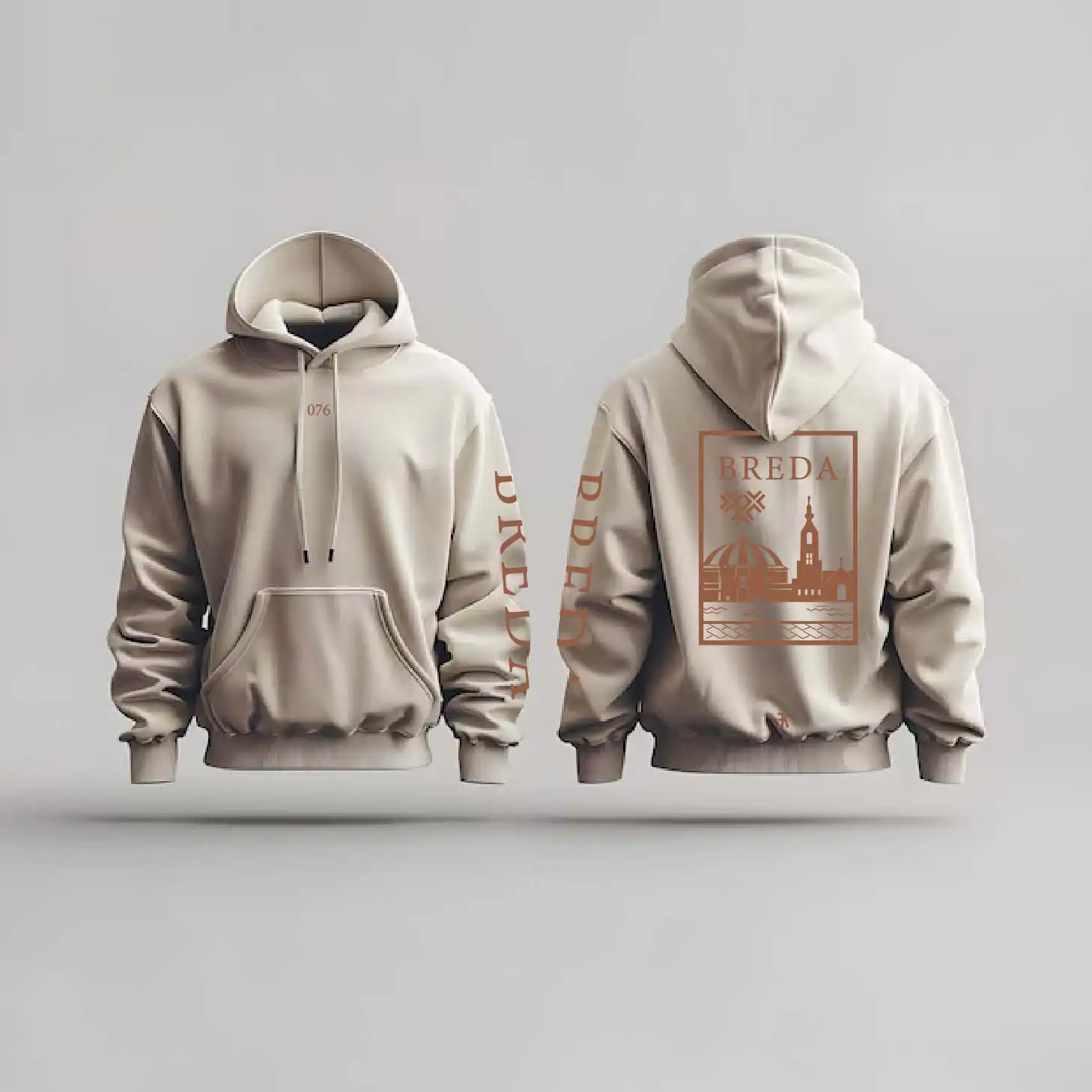Breda Hoodie - Breda hoodie beige vlak 1 - Breda Hoodie 3