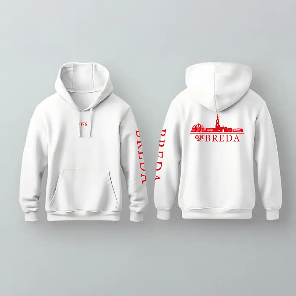 Skyline Breda Hoodie - Breda hoodie wit skyline rood 2 - EK8192