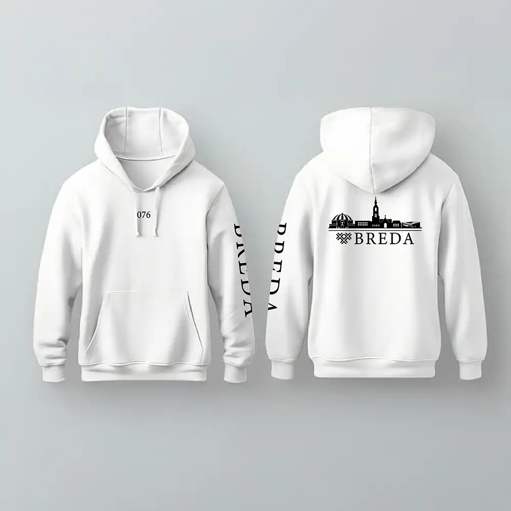 Skyline Breda Hoodie - Breda hoodie wit skyline zwart 2 - EK8192