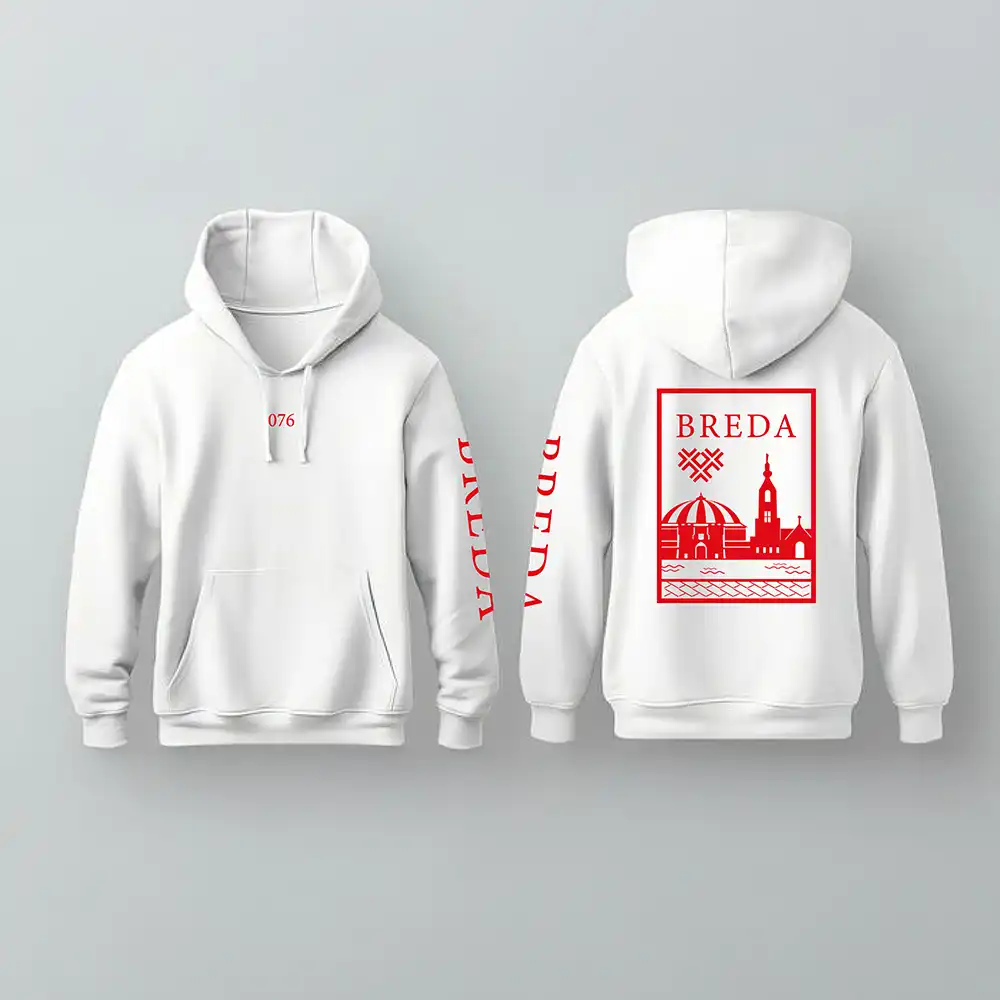 Breda Hoodie - Breda hoodie wit vlak rood 2 - Breda Hoodie 3