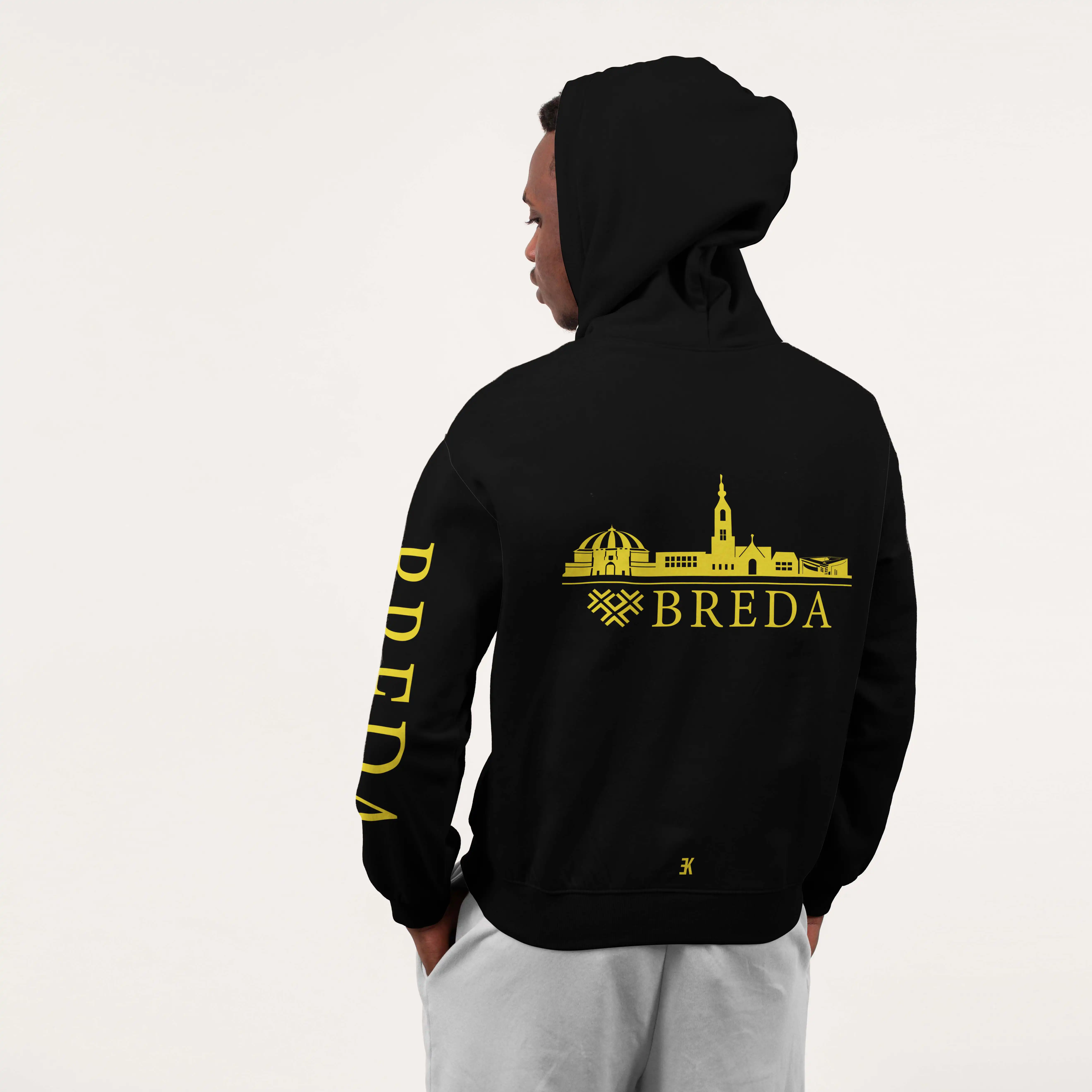 Skyline Breda Hoodie - Breda model hoodie zwart skyline geel 3 - EK8193