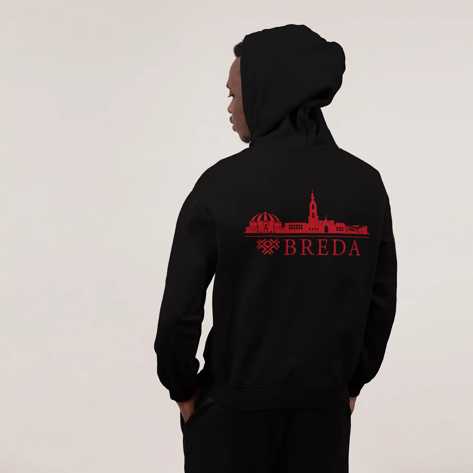 Skyline Breda Hoodie - Breda model hoodie zwart skyline rood 2 - EK8192