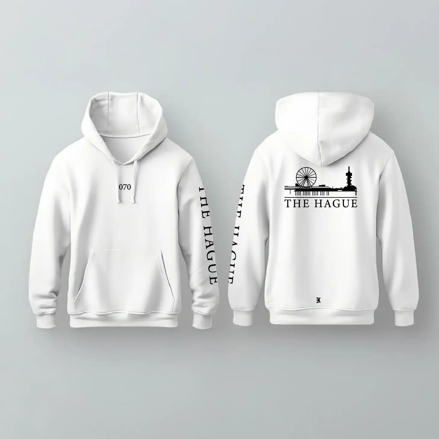 Skyline Den Haag Hoodie - Denhaag hoodie wit skyline - EK8206