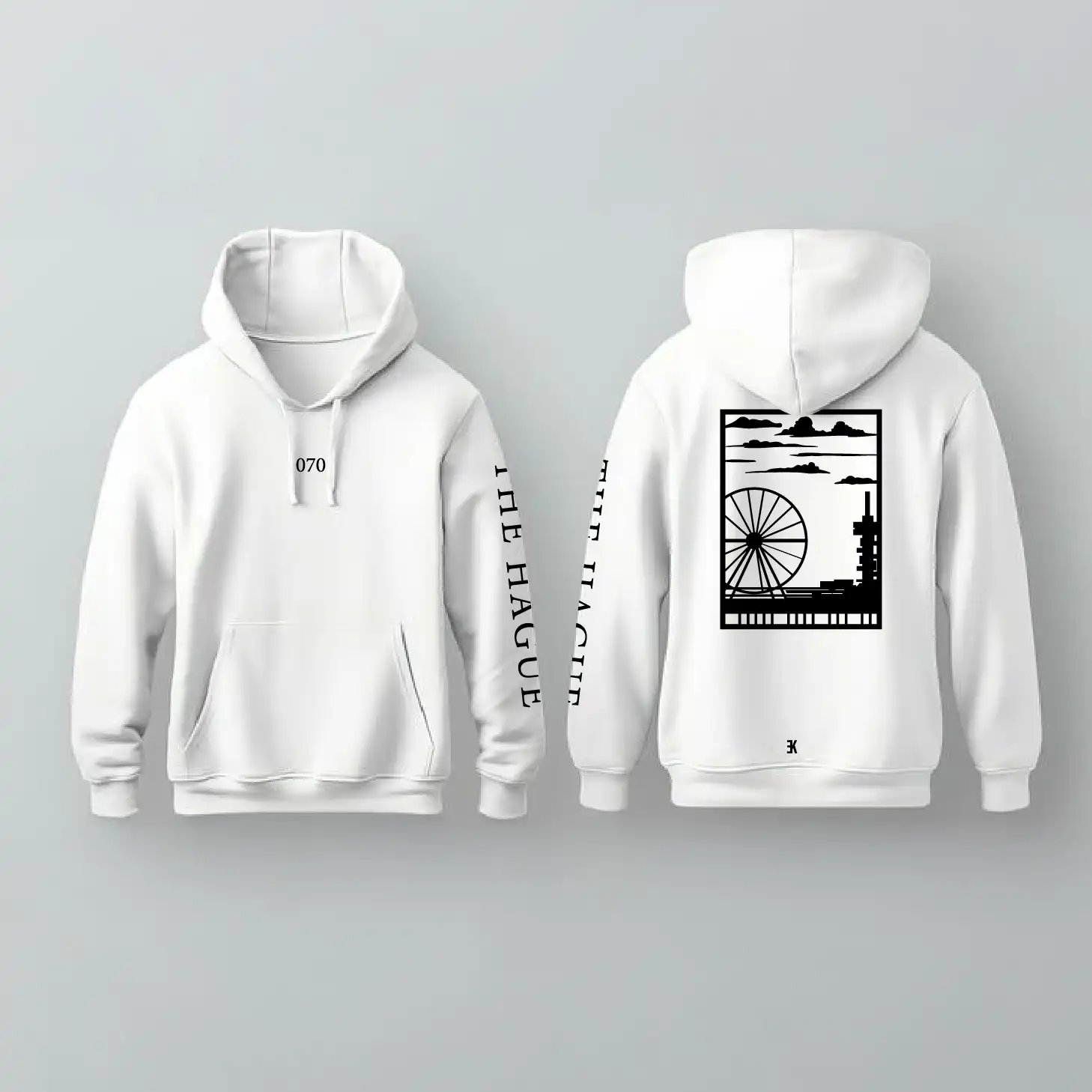 Den Haag Hoodie - Denhaag hoodie wit vlak 2 - EK8212