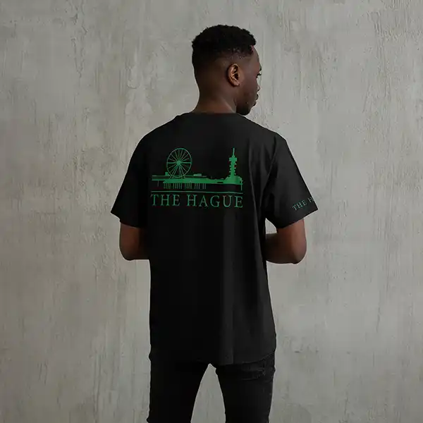 Skyline Den Haag Shirt - Denhaag shirt model skyline groen 1 - EK8209