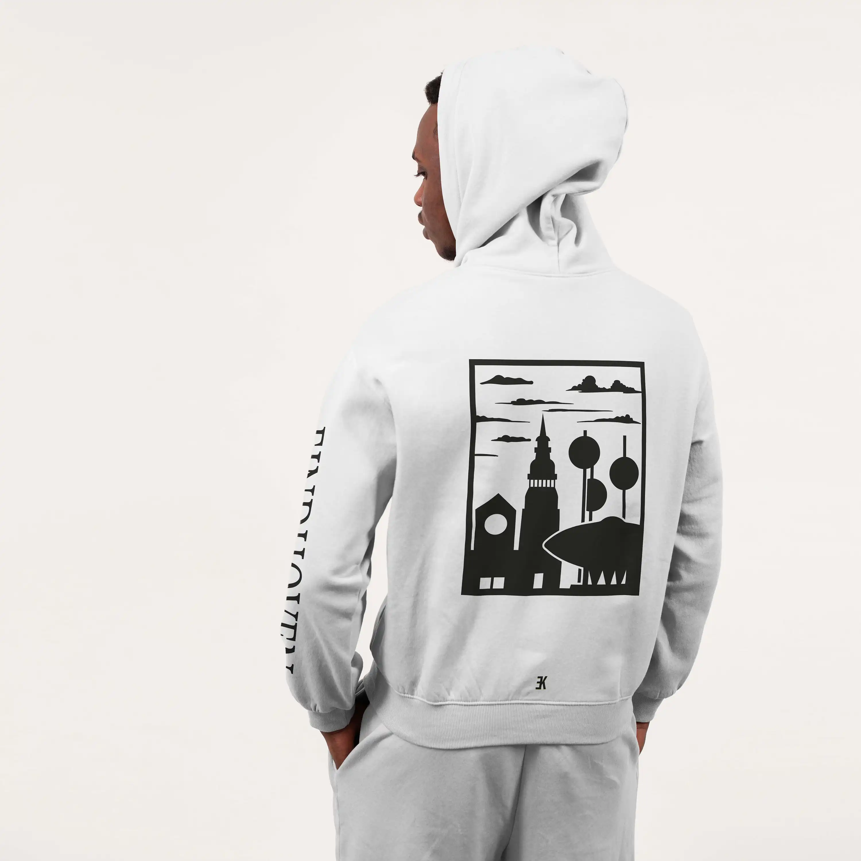 Eindhoven Hoodie - Eindhoven hoodie model wit vlak - EK8216