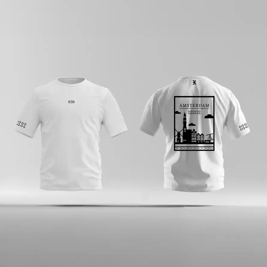 Amsterdam Shirt - Ek ams shirt wit vlak zwart - EK8186