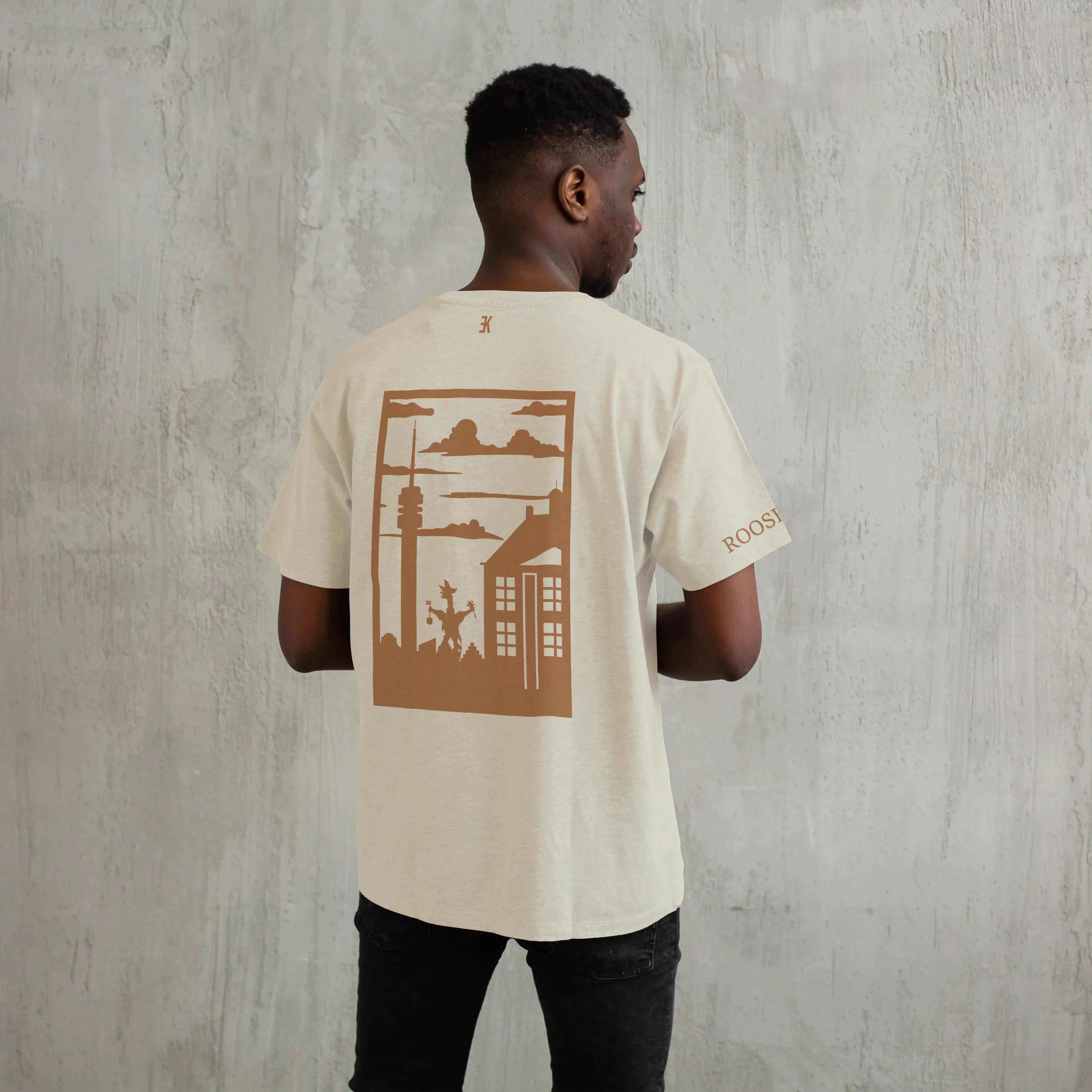 Roosendaal Shirt - Ek shirt beige model roosendaal vlak opdruk 2 - Roosendaal shirt O14736