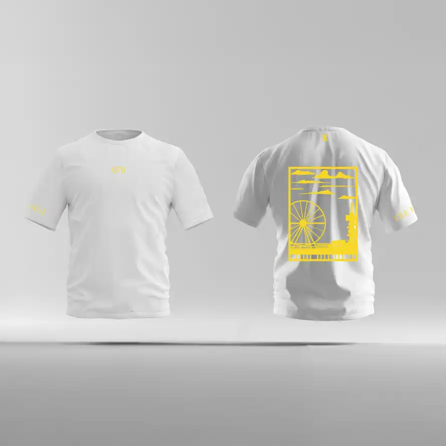 Den Haag Shirt - Ek shirt wit denhaag opdruk geel vlak - EK8210