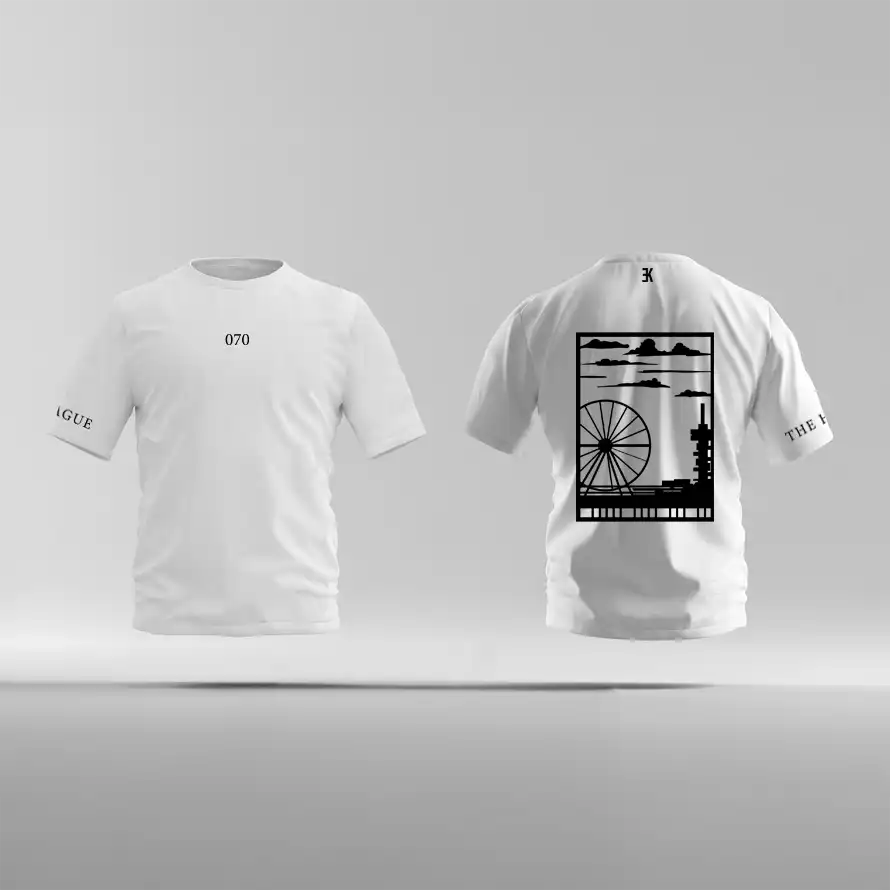 Den Haag Shirt - Ek shirt wit denhaag opdruk zwart 1 - EK8210