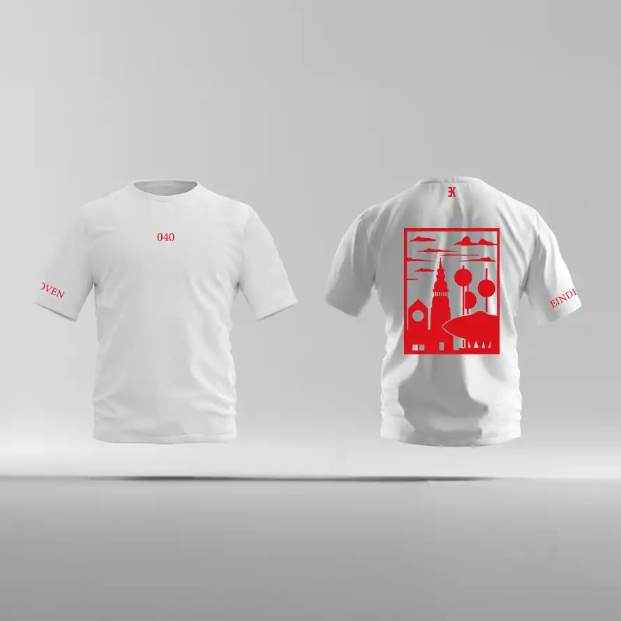 Eindhoven Shirt - Ek shirt wit eindhoven opdruk rood vak - EK8222