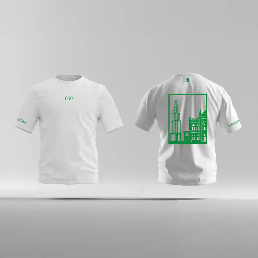 Groningen T-shirt - Ek shirt wit groningen opdruk groen vlak 4 - Groningen Shirt O14263