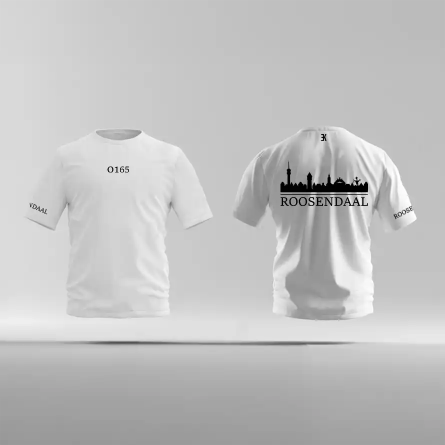 Skyline Roosendaal Shirt - Ek shirt wit roosendaal opdruk zwart skyline 2 - Skyline Roosendaal O14835