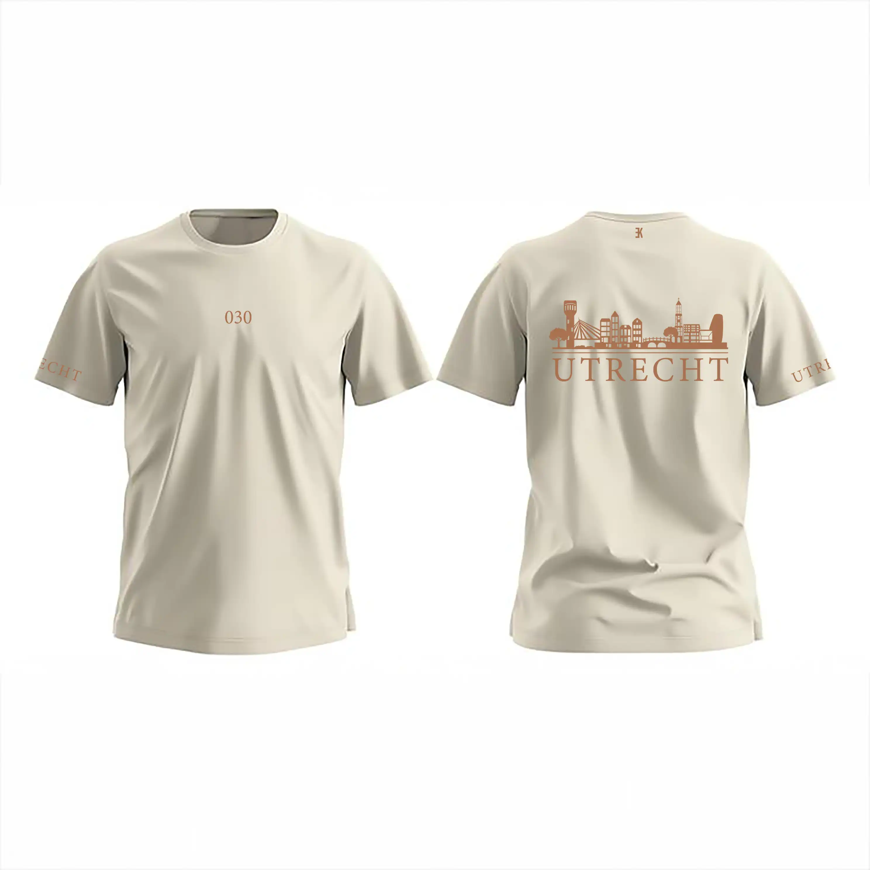 Skyline Utrecht Shirt - Evenementenkelding utrecht shirt beige skyline 3 - Skyline Utrecht Shirt O20566