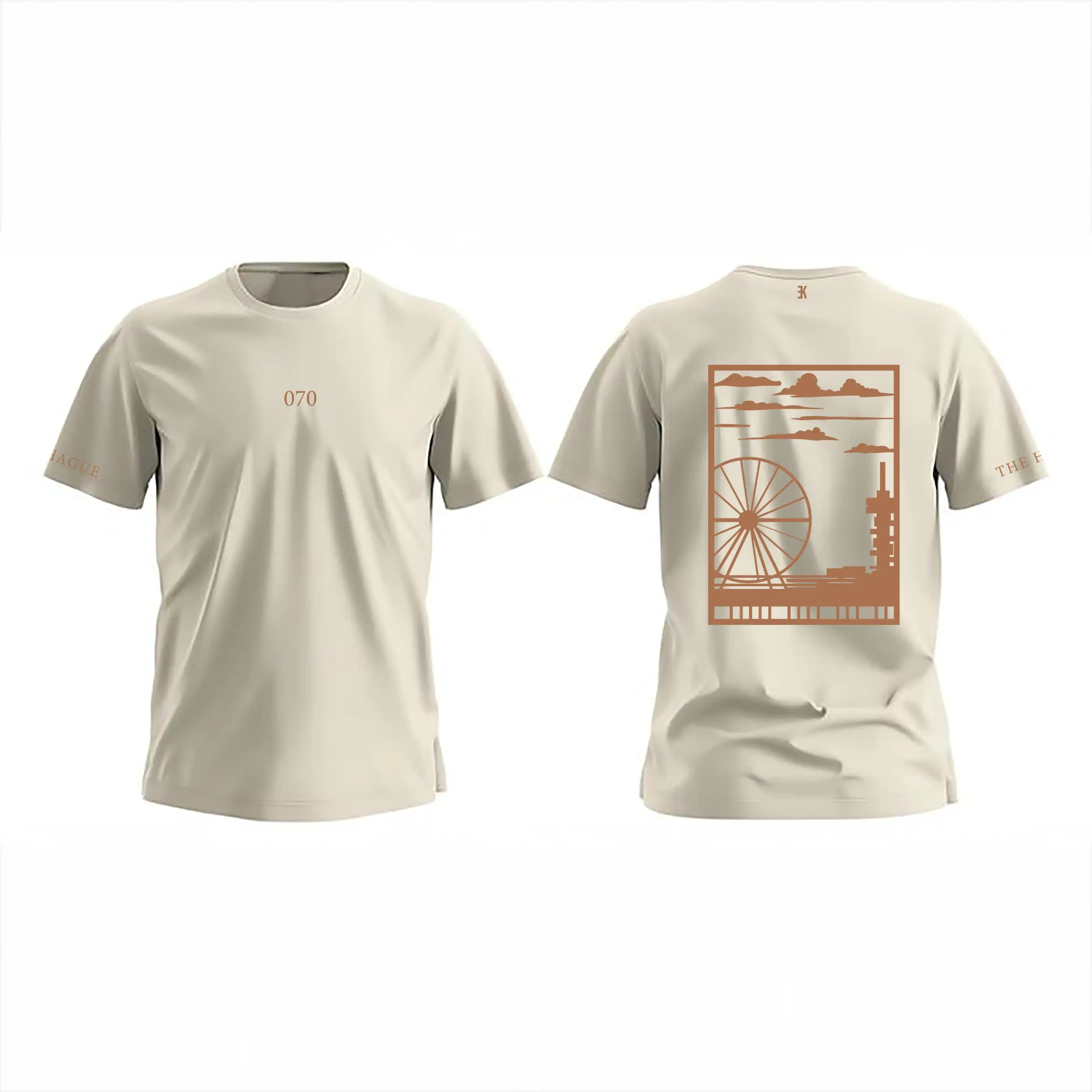 Eindhoven Shirt - Evenementenkleding shirt beige denhaag vlak opdruk 4 - EK8221