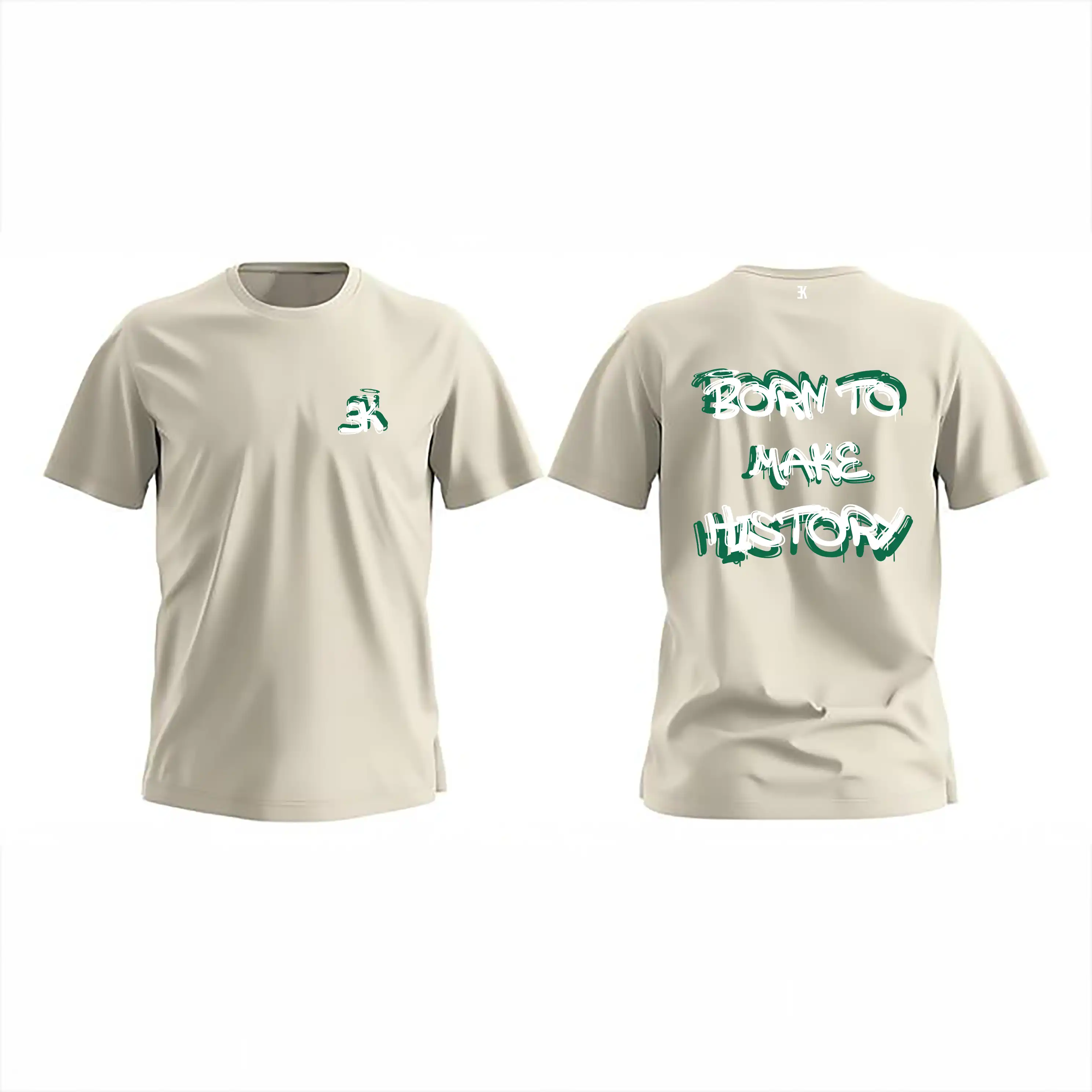 BORN TO MAKE HISTORY - T-Shirt - Evenementenkleding shirt beige mockup btmh 1 - BORN TO MAKE HISTORY