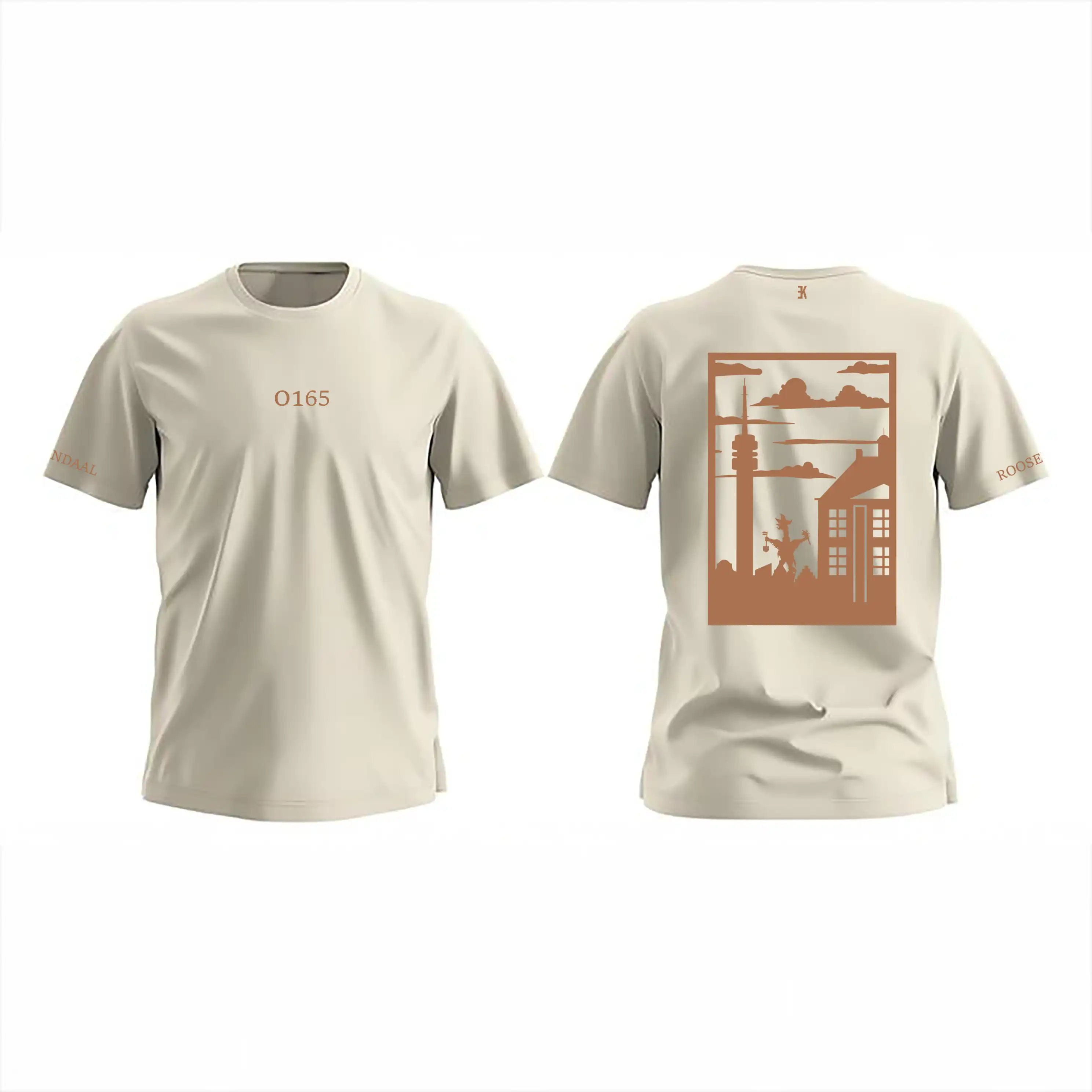 Roosendaal Shirt - Evenementenkleding shirt beige roosendaal vlak 4 - Roosendaal shirt O20045
