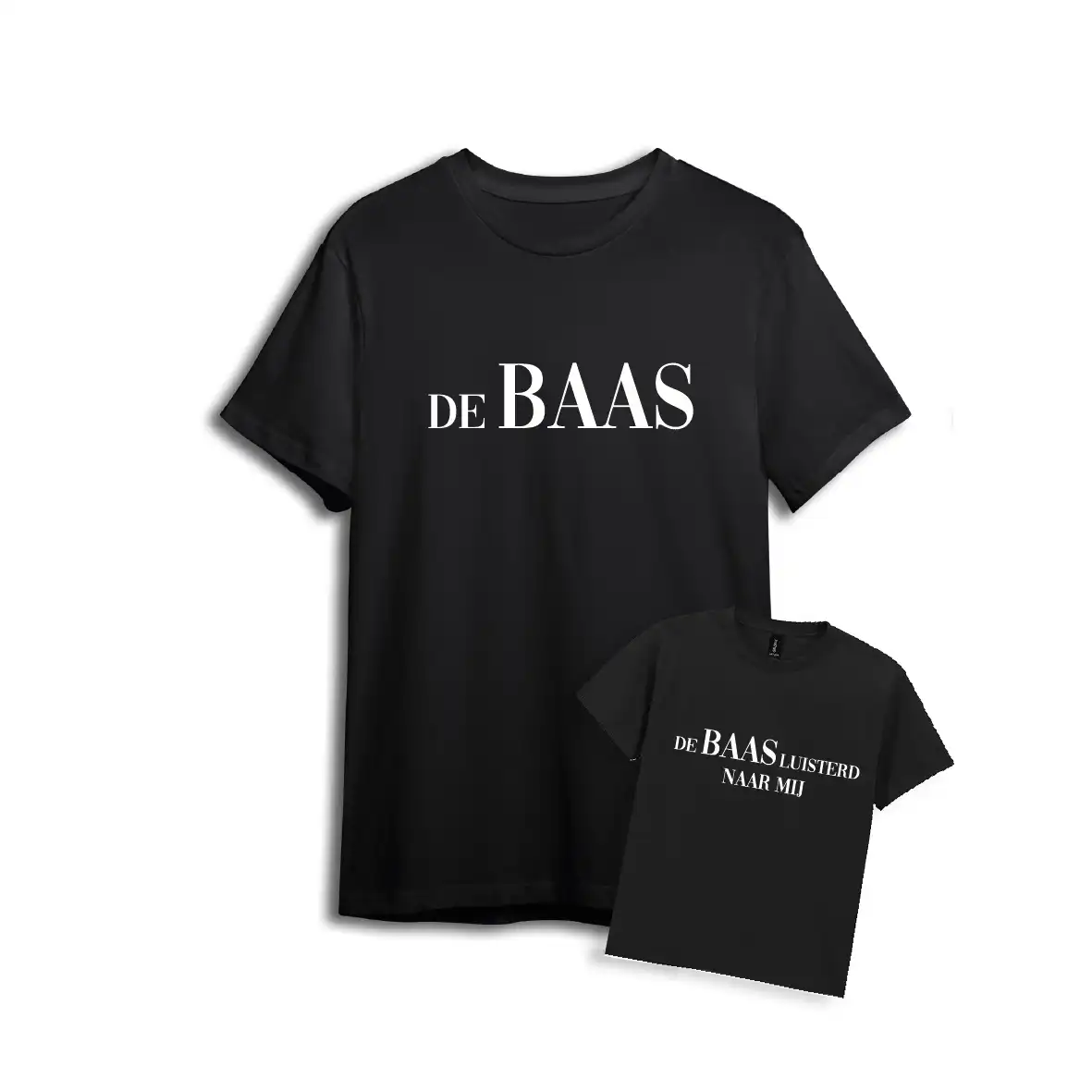 Matching Shirts Vaderdag - De Baas - Evenementenkledingnl debaas vaderdag shirt romper zwart - 1
