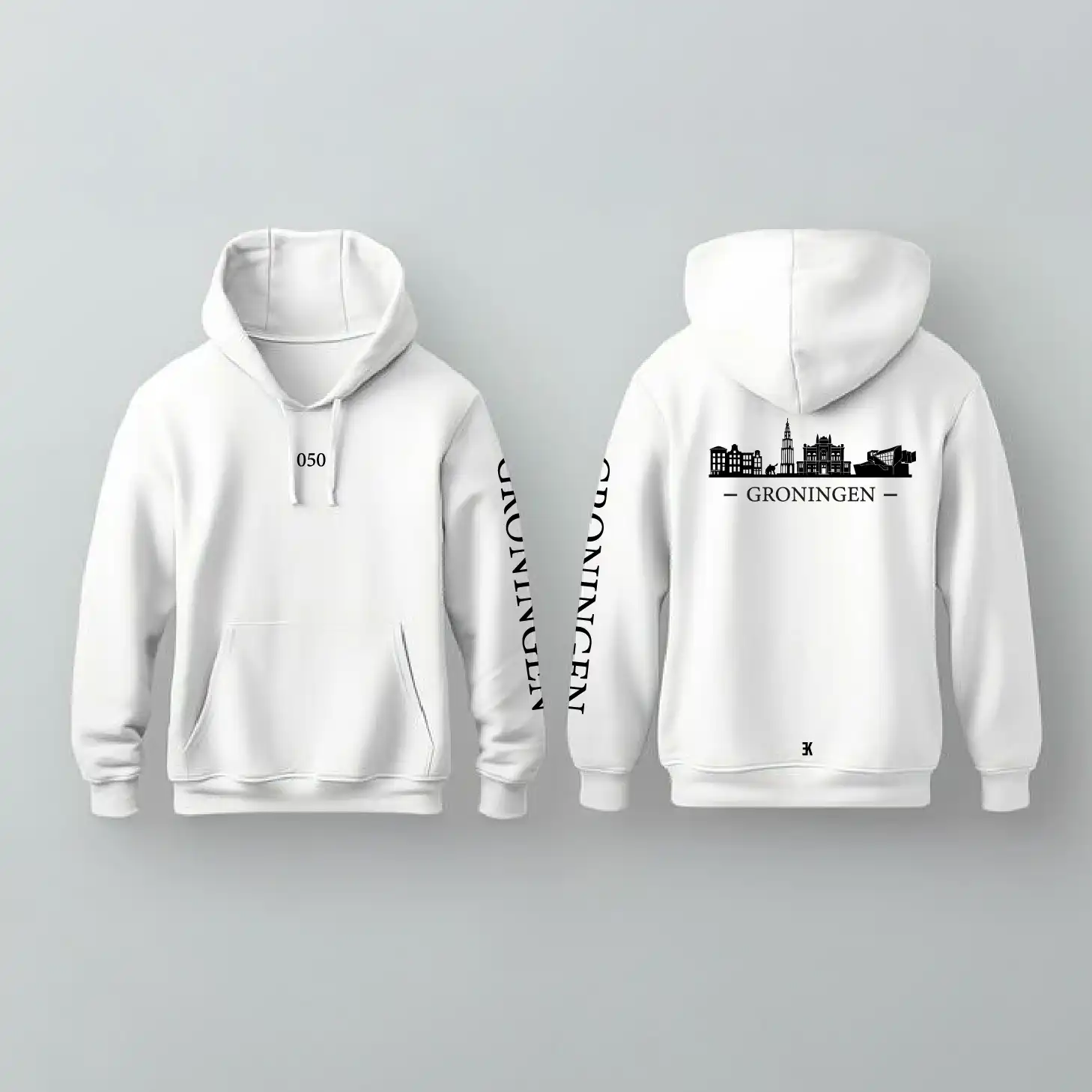 Groningen Skyline Hoodie - Groningen hoodie wit skyline - Groningen Skyline Hoodie O13201
