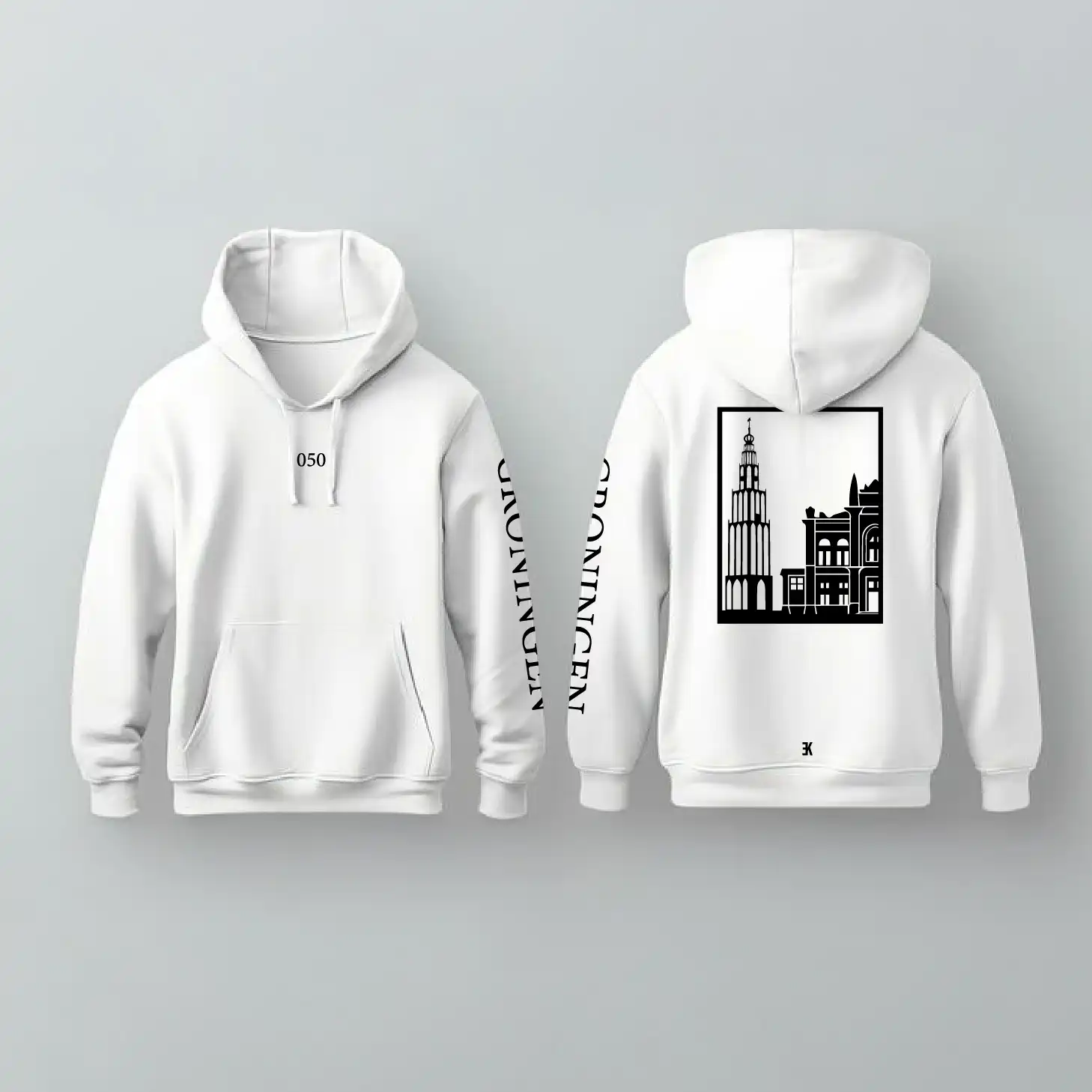 Groningen Stad Hoodie - Groningen hoodie wit vlak - Groningen Stad Hoodie O17269