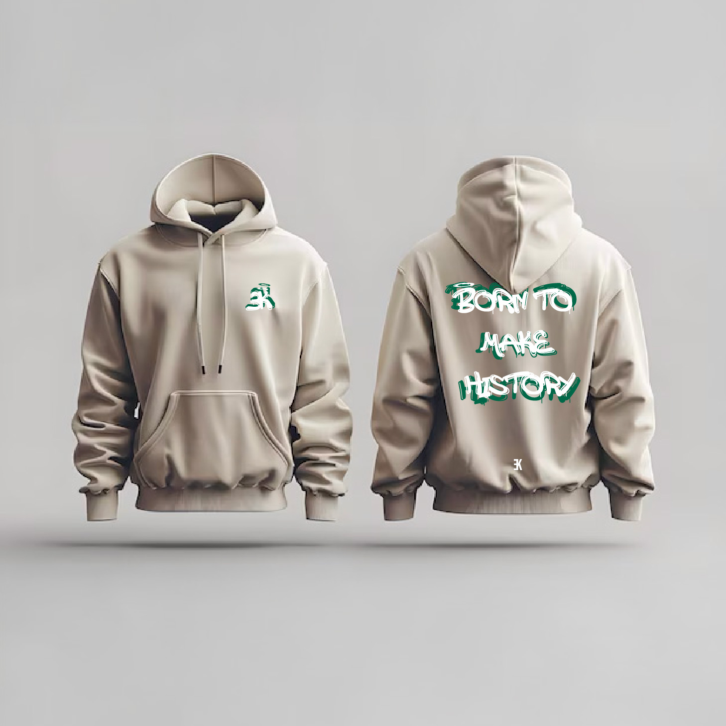 BORN TO MAKE HISTORY - Hoodie - Hoodie beige mockup btmh 2 - BORN TO MAKE HISTORY Hoodie (3)