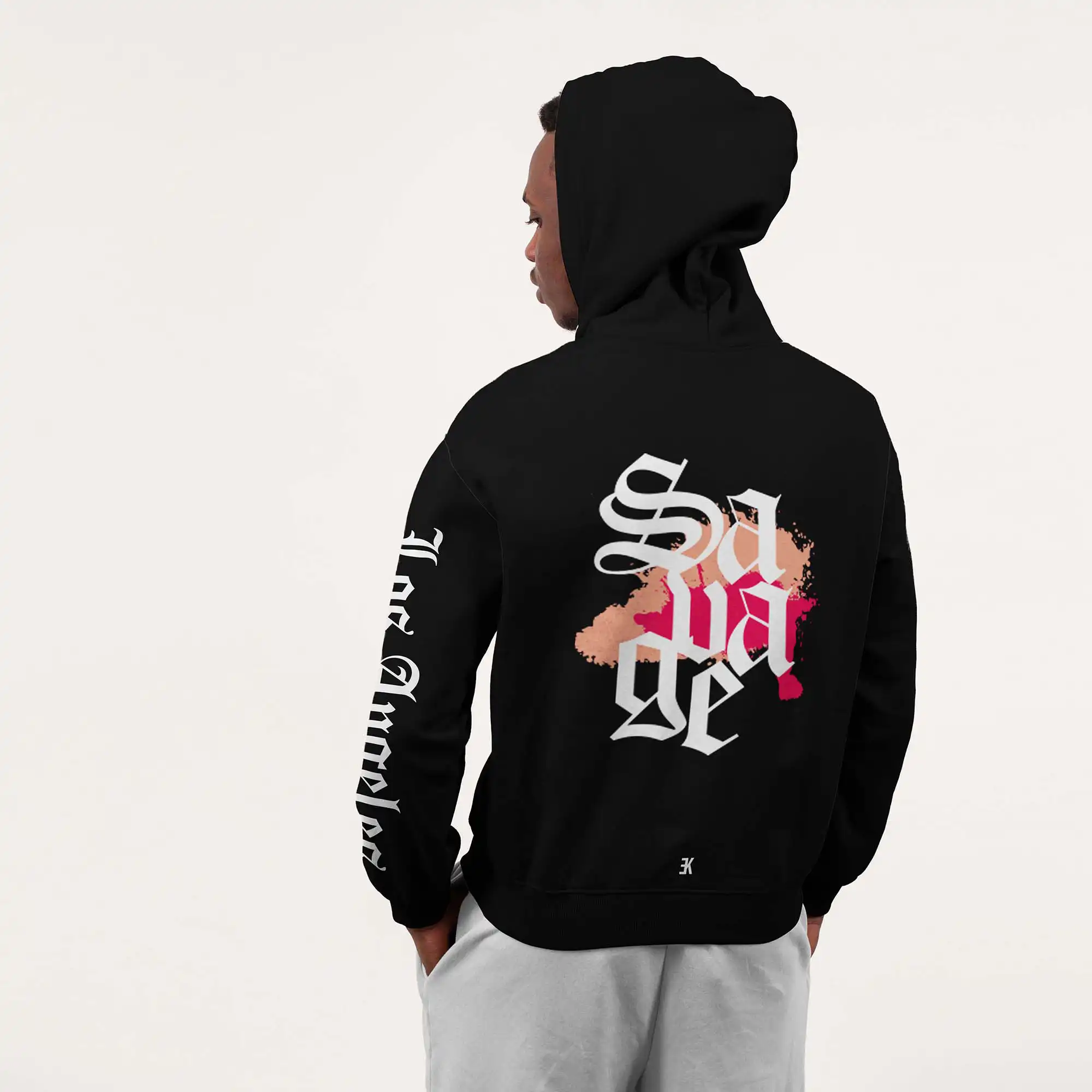 Los Angeles Hoodie - La hoodie model zwart 5 - Los Angeles Hoodie 2