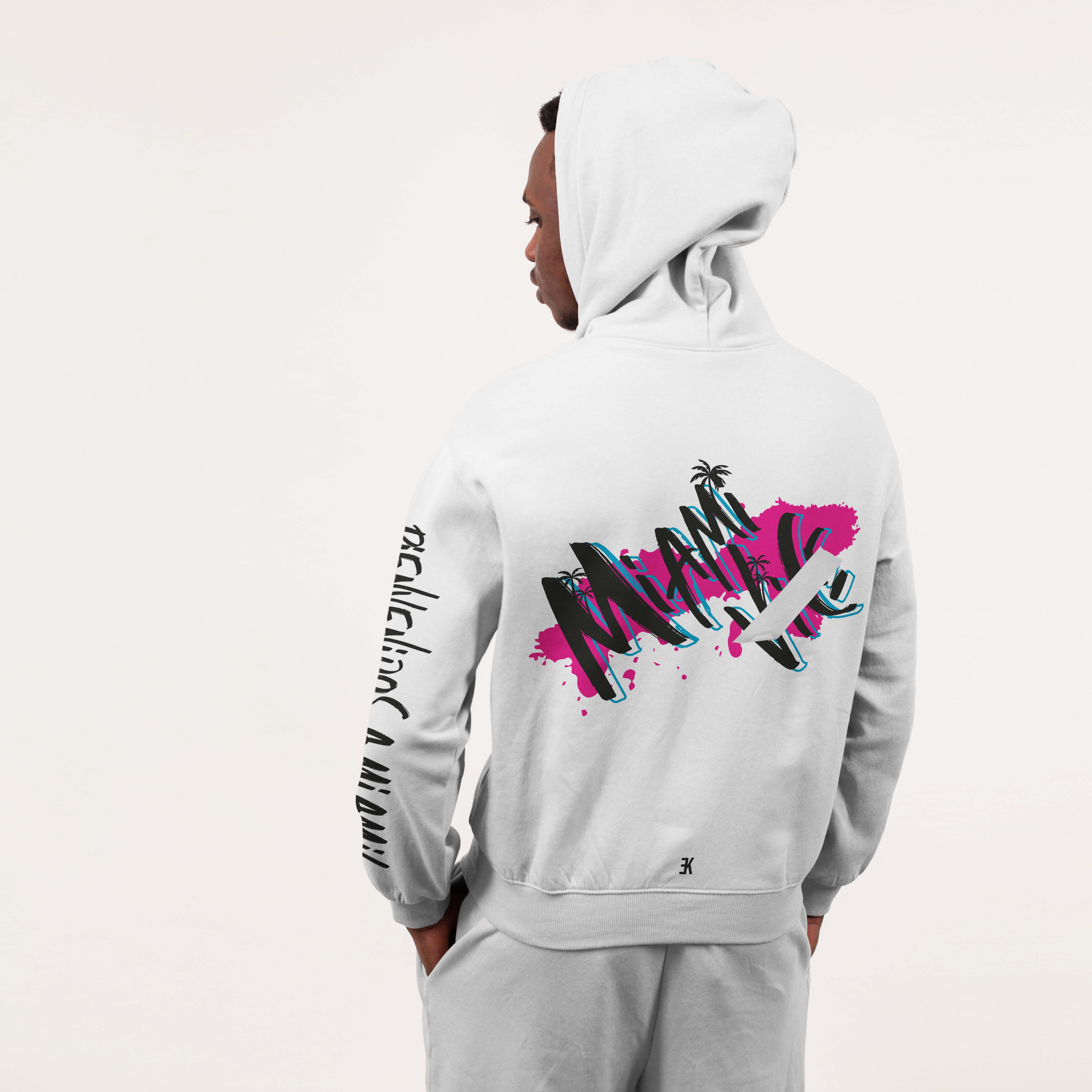 Miami Hoodie - Miami hoodie model wit - Miami Hoodie