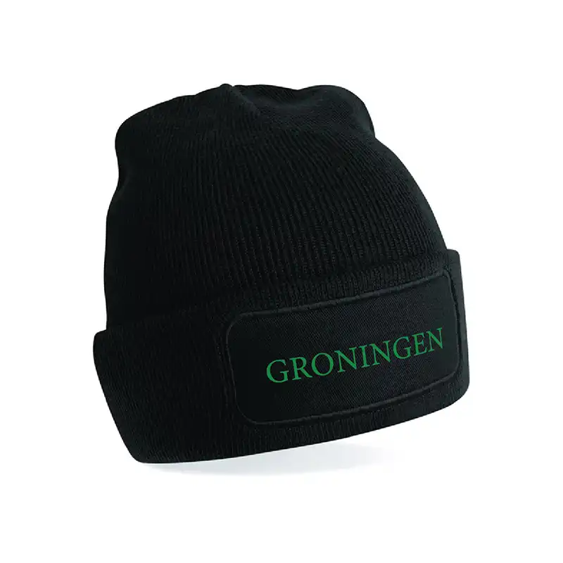 Groningen Muts - Muts groningen tekst groen 1 - EK29487