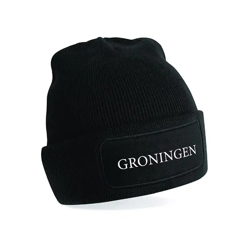 Groningen Muts - Muts groningen tekst wit - EK29488