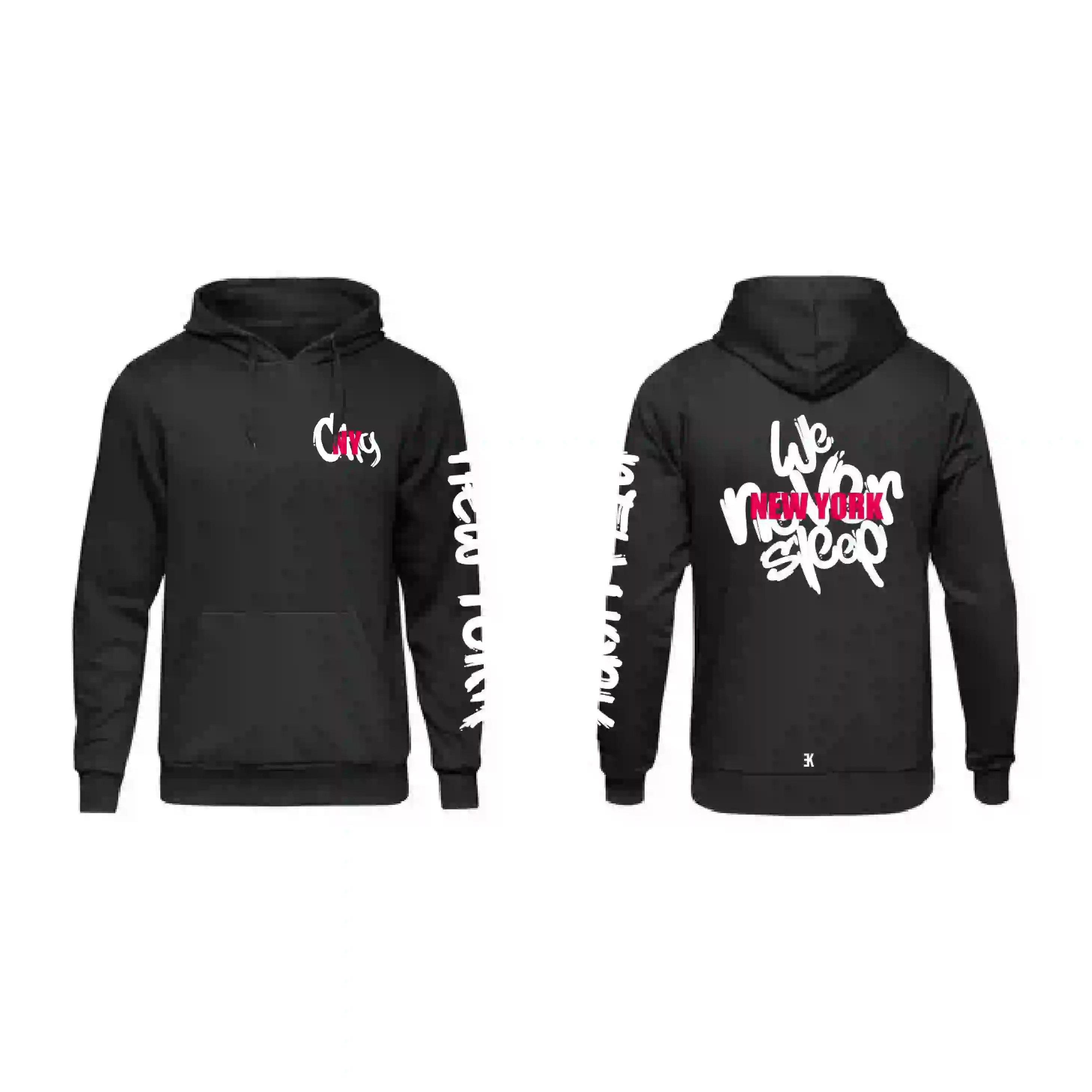 New York Hoodie - Newyork hoodie hooded sweater zwart 2 - New York Hoodie 2