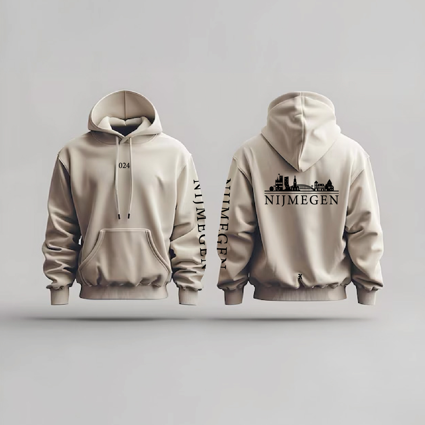 Skyline Nijmegen Hoodie - Nijmegen hoodie beige skyline 2 - Skyline Nijmegen Hoodie  (beige)