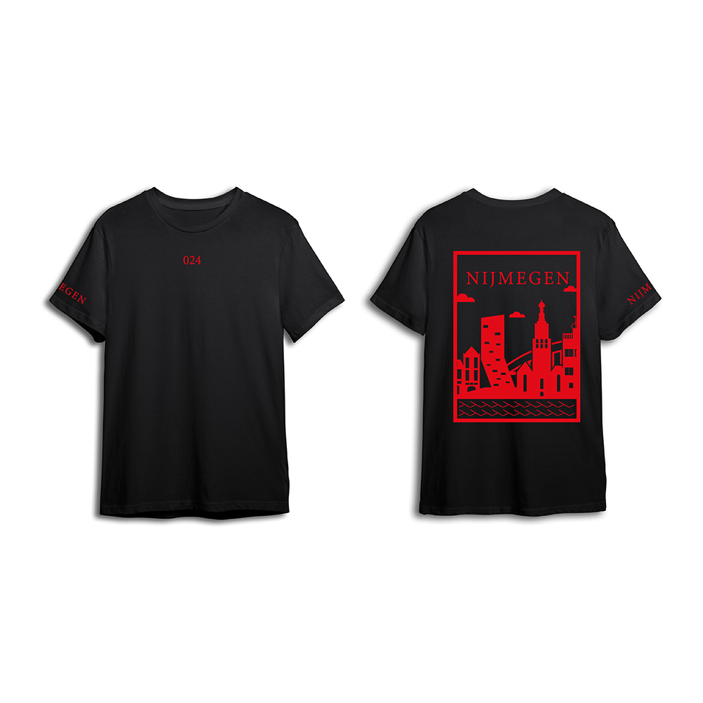 Nijmegen Shirt - Nijmegen shirt zwart vlak rood 2 - Nijmegen Shirt O23342