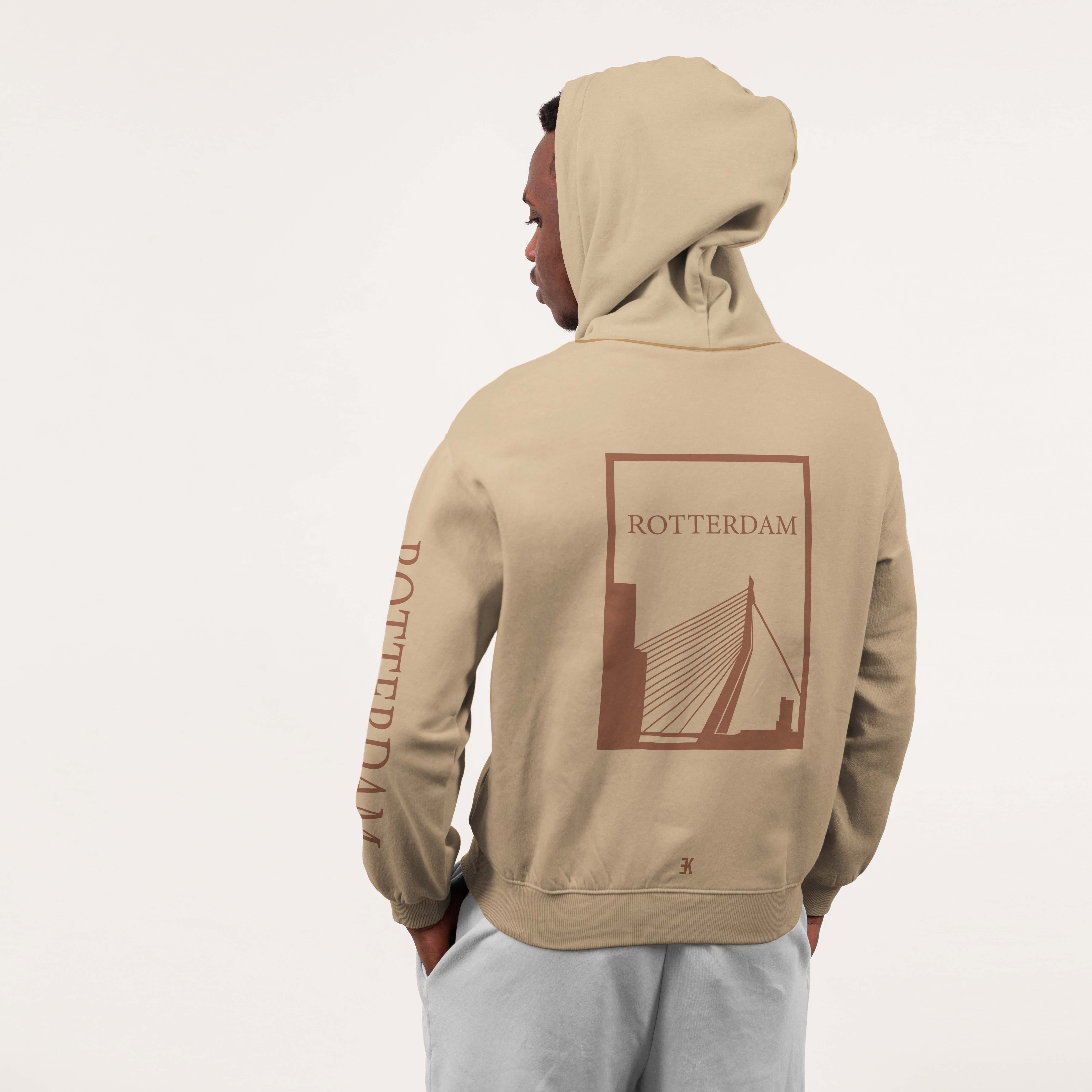 Rotterdam Hoodie - Rotterdam hoodie model beige vlak 3 - Rotterdam Hoodie (21407)