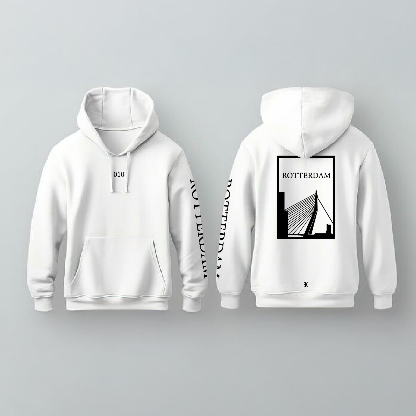 Rotterdam Hoodie - Rotterdam hoodie wit vlak 2 - Rotterdam Hoodie (20084)