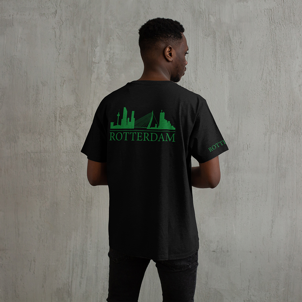 Skyline Rotterdam Shirt - Rottrdm shirt zwart skyline groen 1 - Skyline Rotterdam Shirt O24599
