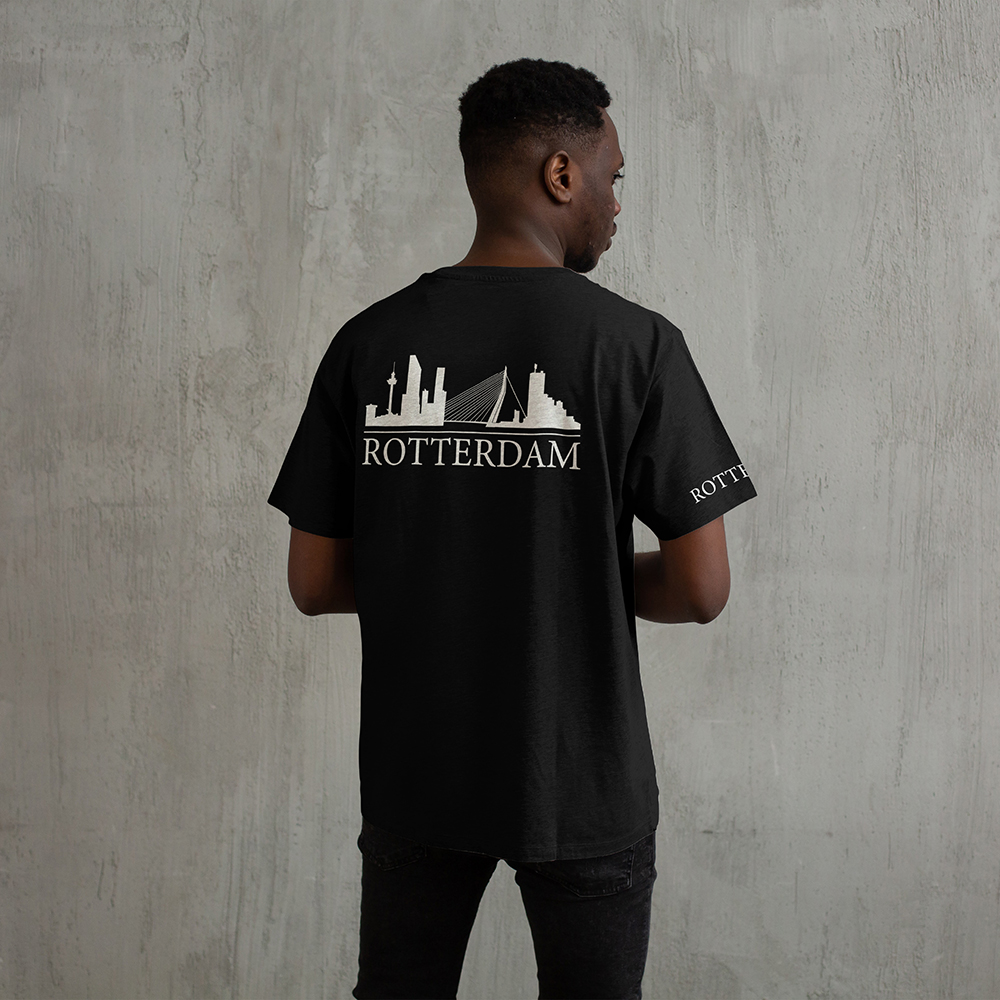 Skyline Rotterdam Shirt - Rottrdm shirt zwart skyline wit 1 - Skyline Rotterdam Shirt O14466
