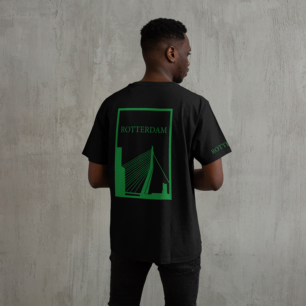 Rotterdam Shirt - Rottrdm shirt zwart vlak groen 2 - Rotterdam Shirt O21021