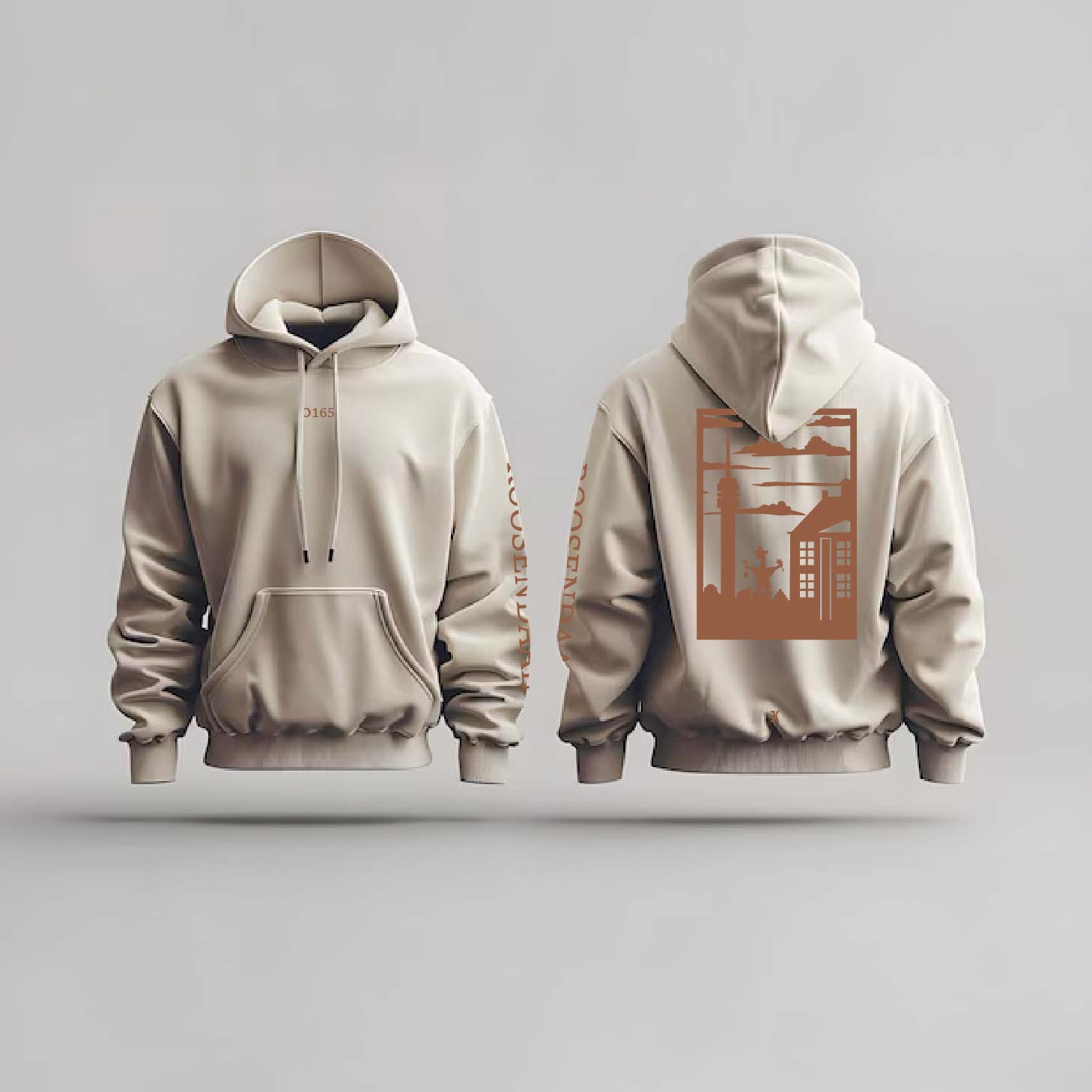 Roosendaal Hoodie Zwart - Rsd hoodie beige vlak 2 - Roosendaal Hoodie   (14871)