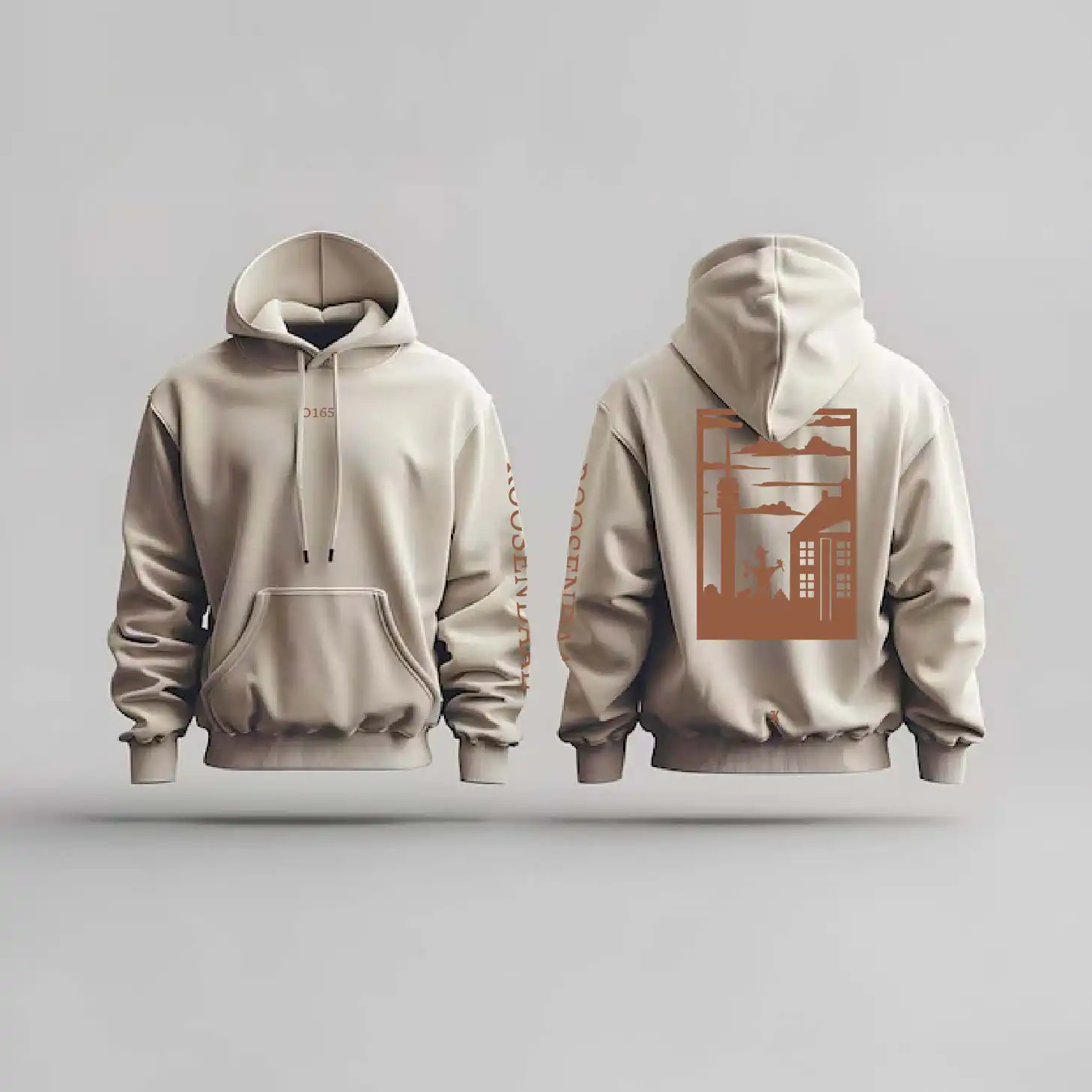 Roosendaal Hoodie Zwart - Rsd hoodie beige vlak 3 - Roosendaal Hoodie   (15069)