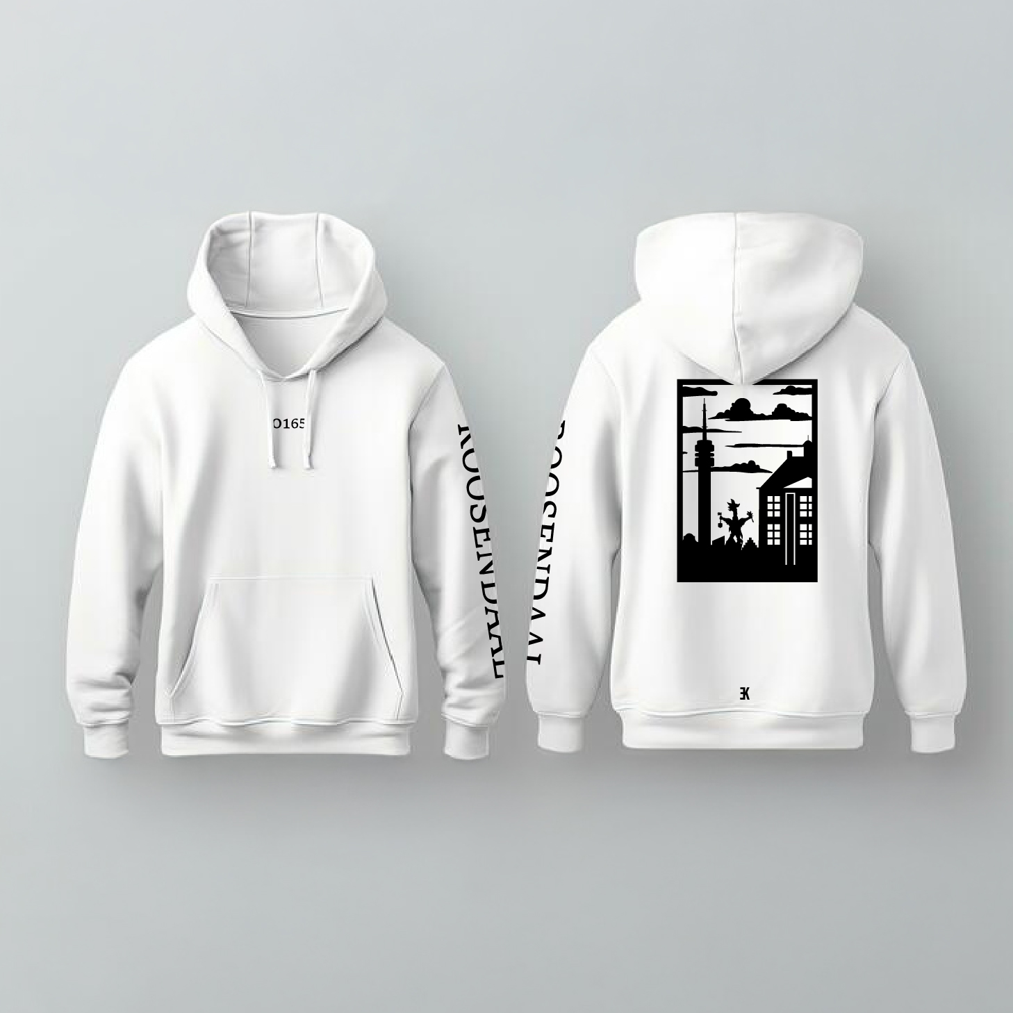 Roosendaal Hoodie Zwart - Rsd hoodie wit vlak 3 - Roosendaal Hoodie   (15069)
