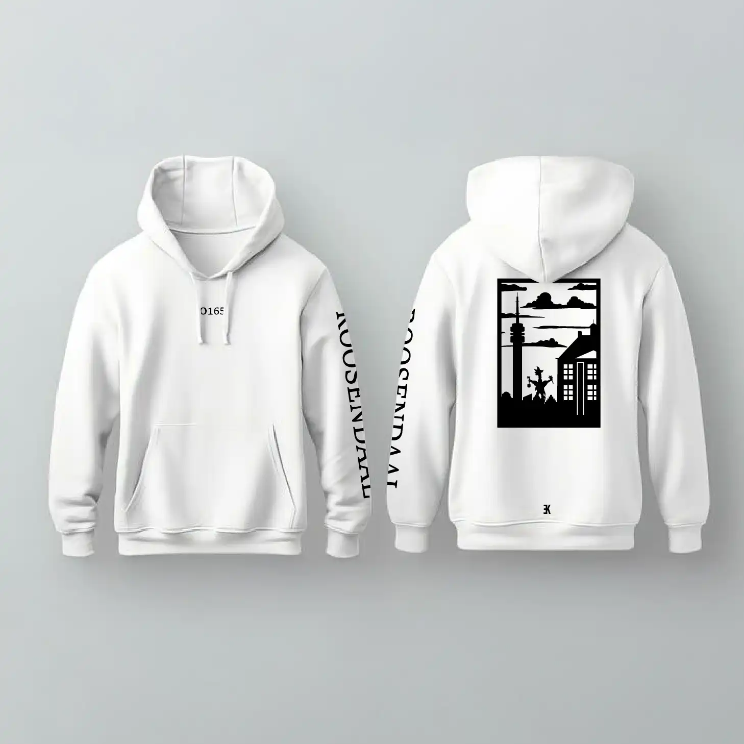 Roosendaal Hoodie Zwart - Rsd hoodie wit vlak - Roosendaal Hoodie  