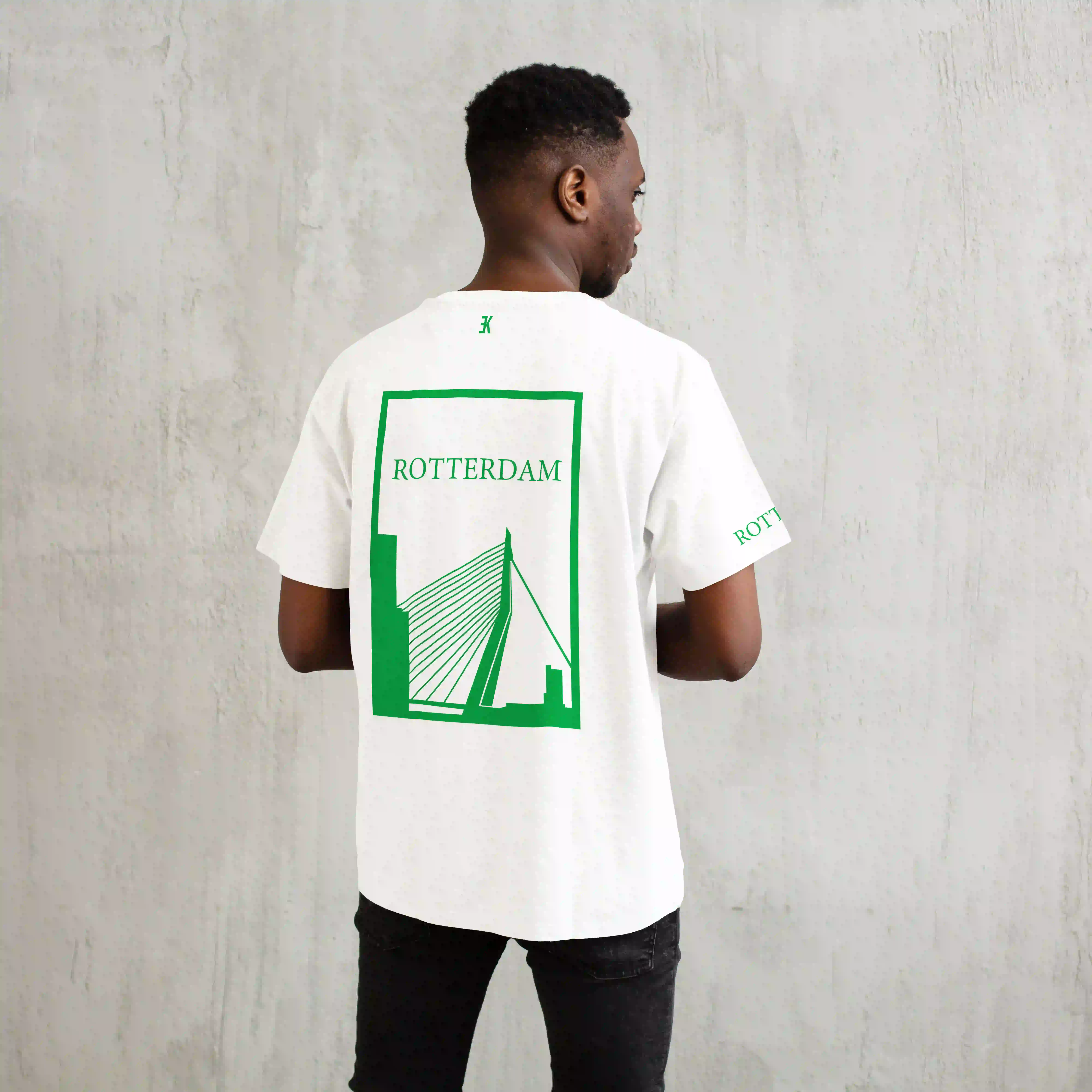 Rotterdam Shirt - Shirt wit model rotterdam groen vlak - Rotterdam Shirt O21479